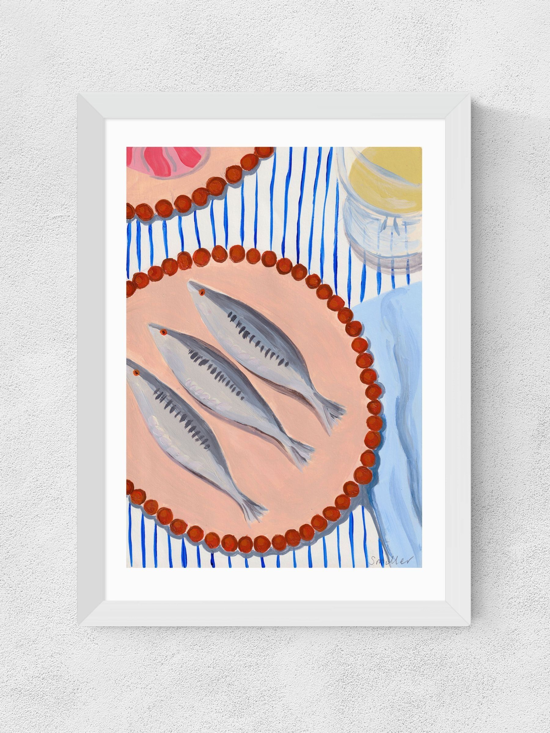 White Sardines Supper Wall Art Print by Susie Miller - Image 2 of 3 White Sardines Supper Wall Art Print by Susie Miller - Image 2 of 3