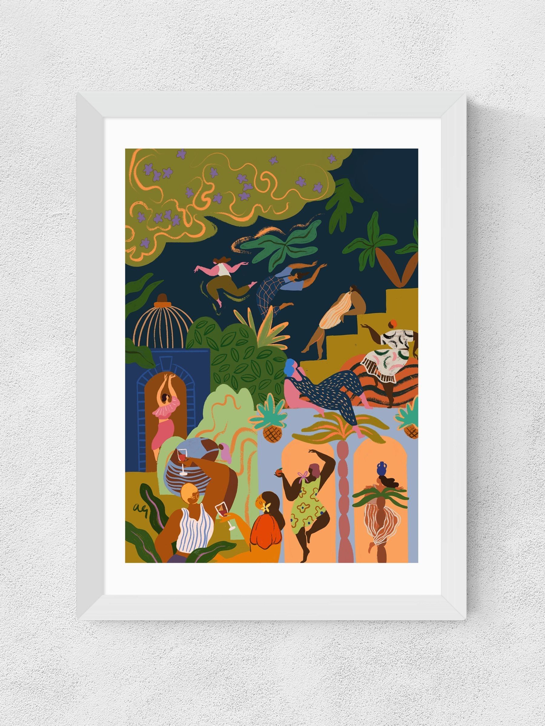 White Fiesta Wall Art Print by Arty Guava - Image 2 of 3