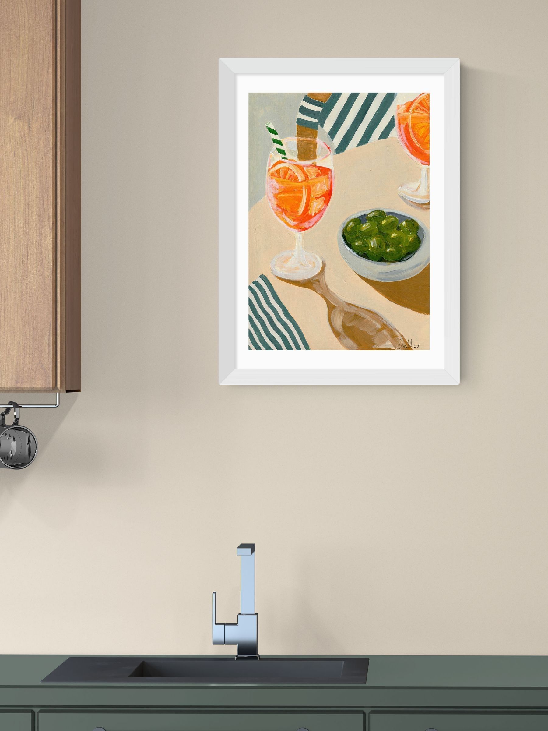 White Aperitif Wall Art Print by Susie Miller - Image 1 of 3
