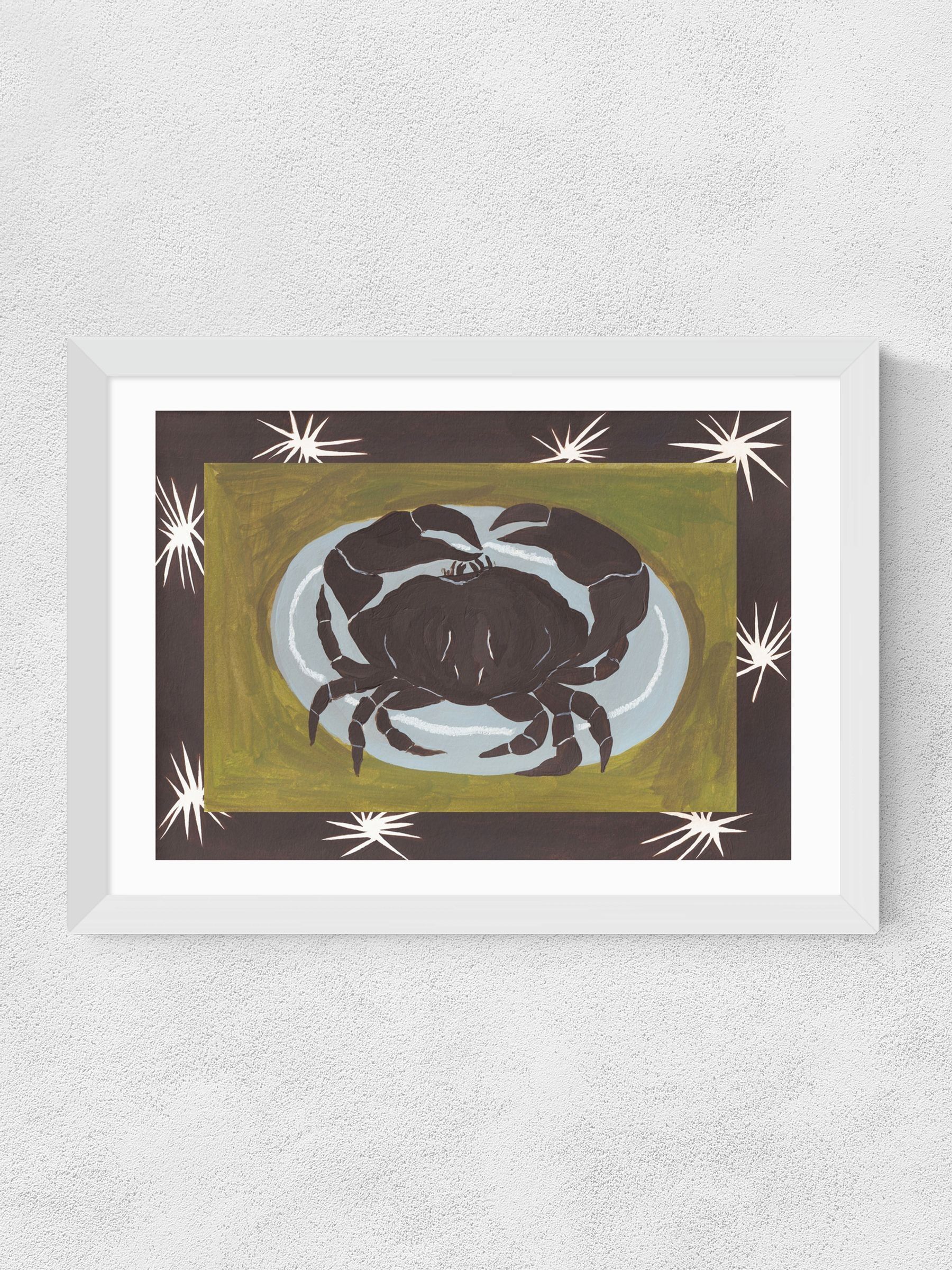 White Crab Cancer Star Sign Wall Art Print by Jazmine Joye - Image 2 of 3 White Crab Cancer Star Sign Wall Art Print by Jazmine Joye - Image 2 of 3