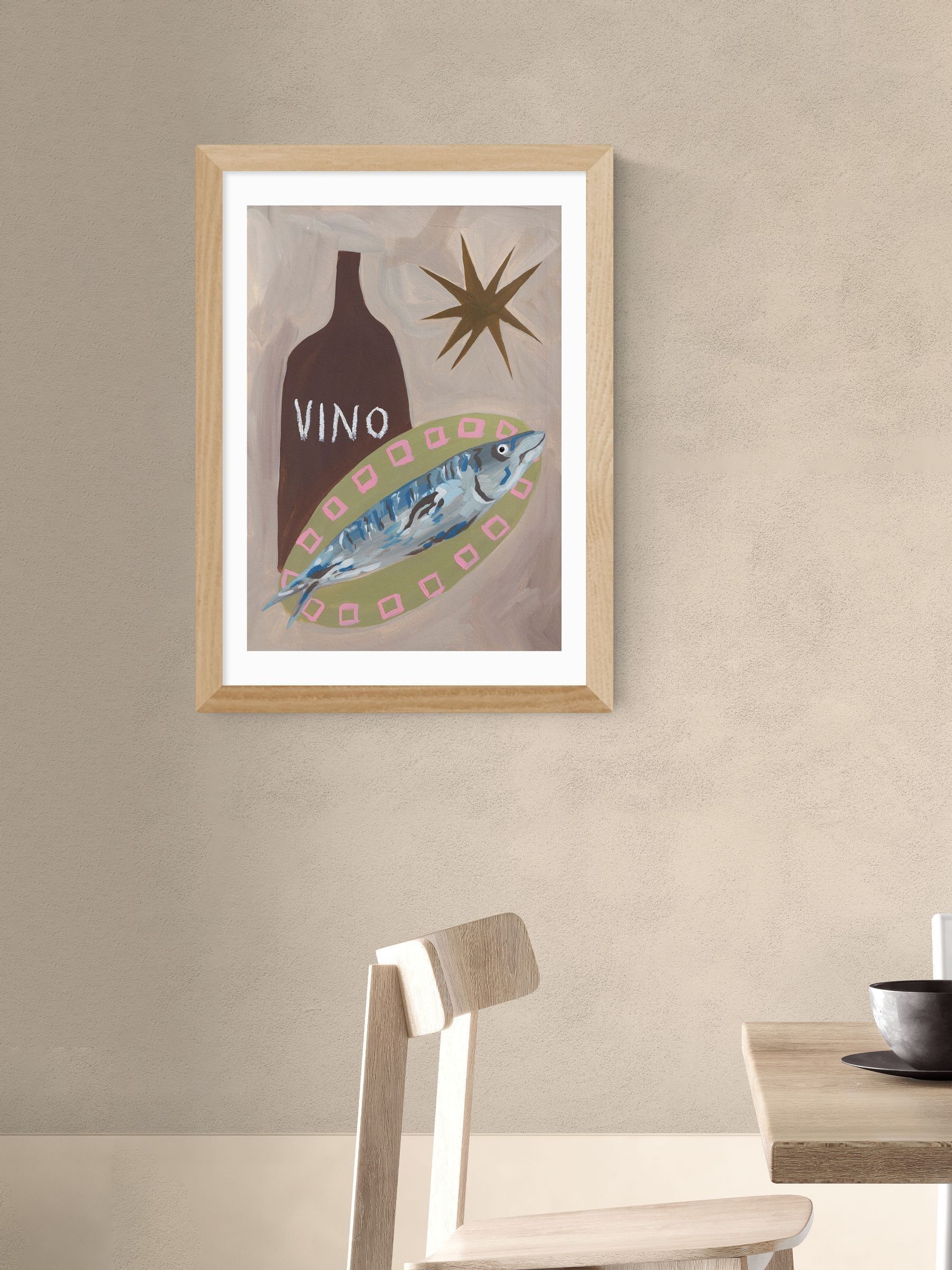 Oak Fish Supper Wall Art Print by Jazmine Joye - Image 1 of 3 Oak Fish Supper Wall Art Print by Jazmine Joye - Image 1 of 3