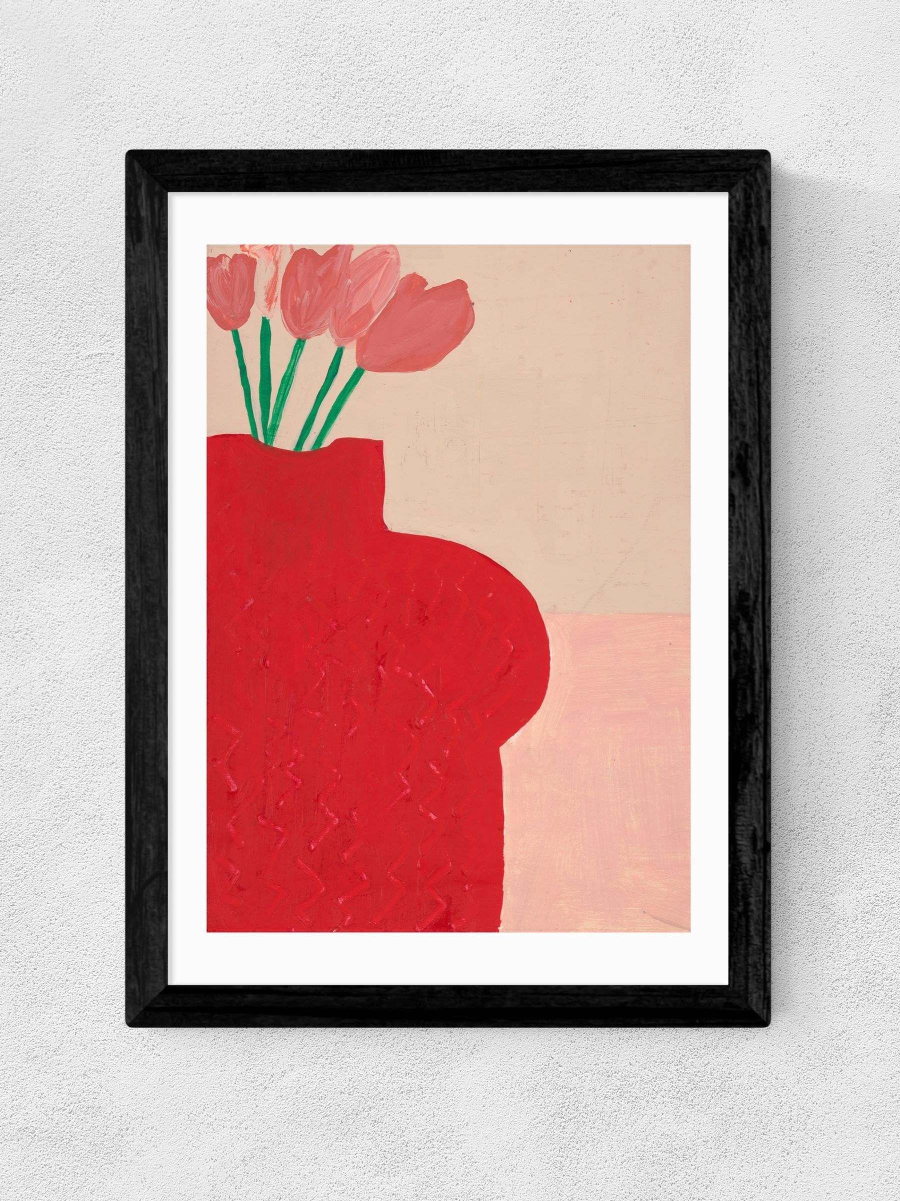 Black Red Bust Vase Wall Art Print by Lucy Muss - Image 2 of 3