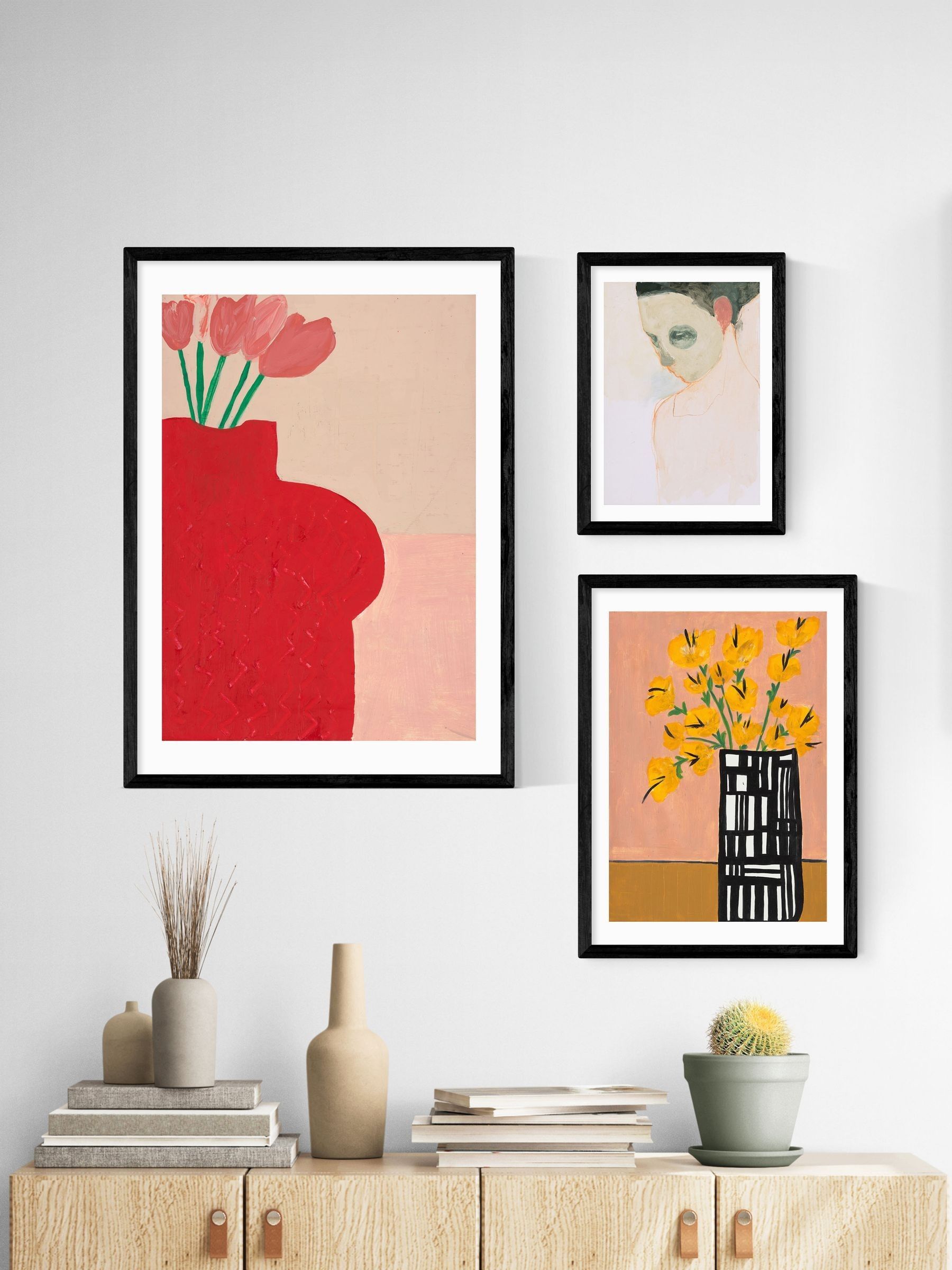 Black Red Bust Vase Wall Art Print by Lucy Muss - Image 3 of 3