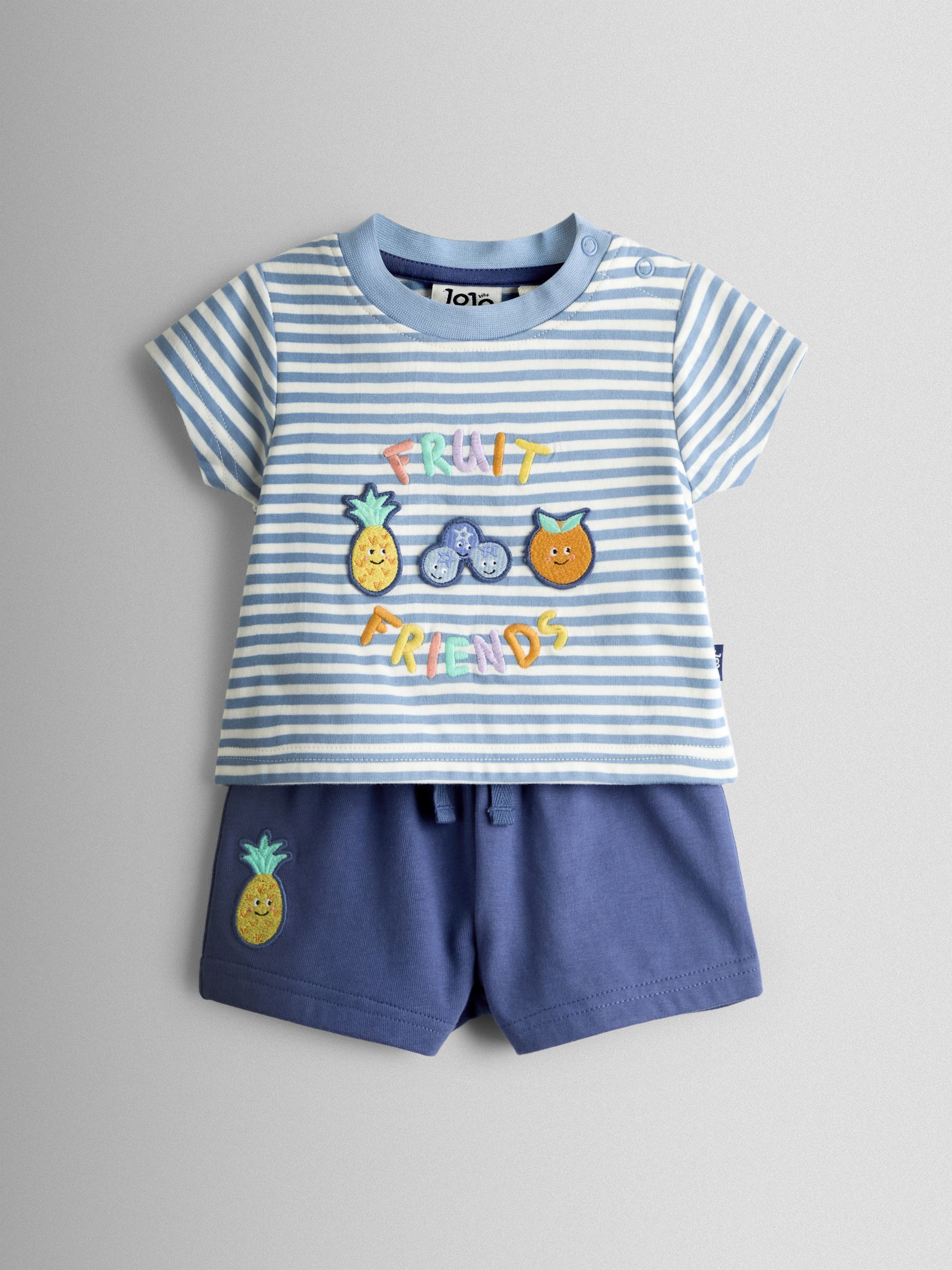 Blue Fruit 2-Piece Slogan T-Shirt & Shorts Set - Image 1 of 7