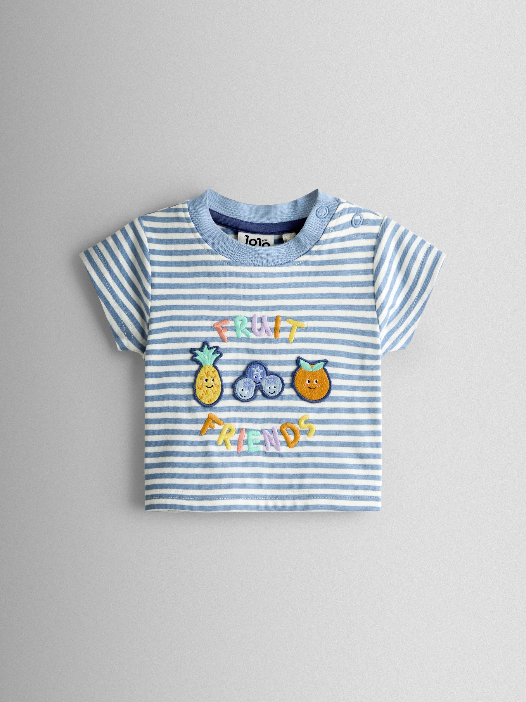Blue Fruit 2-Piece Slogan T-Shirt & Shorts Set - Image 2 of 7