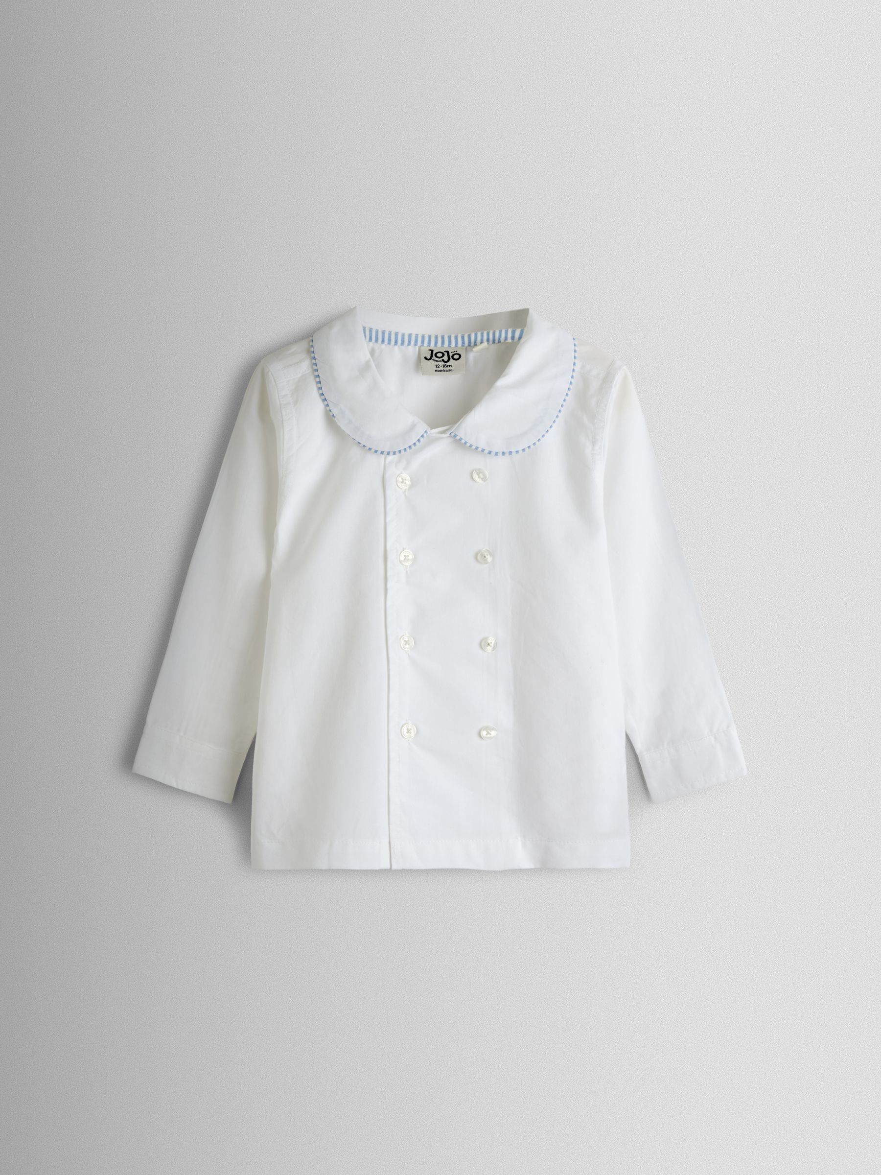 Light Blue Double Breast Shirt & Stripe Shorts Set 2 Piece - Image 2 of 7 Light Blue Double Breast Shirt & Stripe Shorts Set 2 Piece - Image 2 of 7