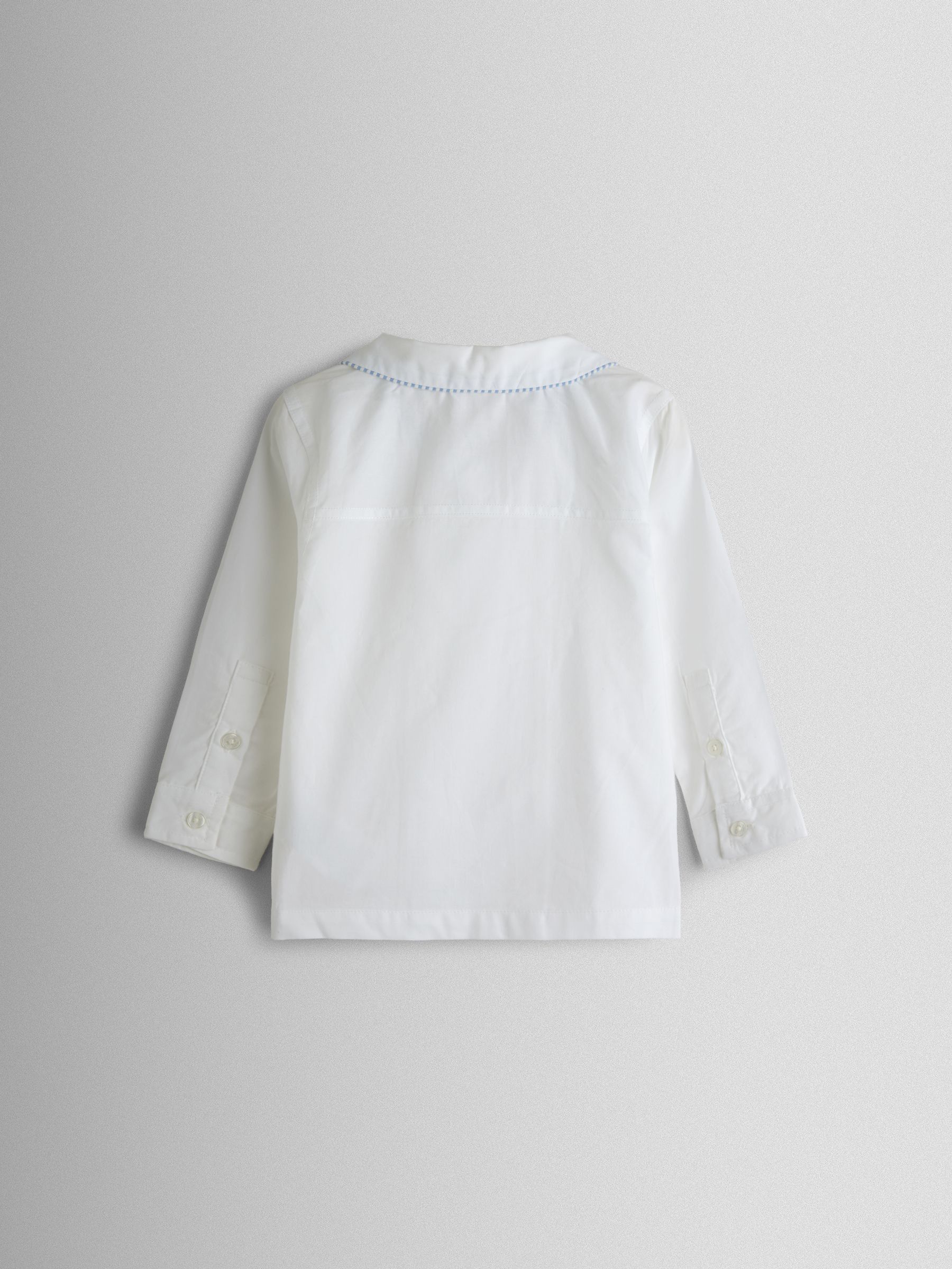 Light Blue Double Breast Shirt & Stripe Shorts Set 2 Piece - Image 3 of 7