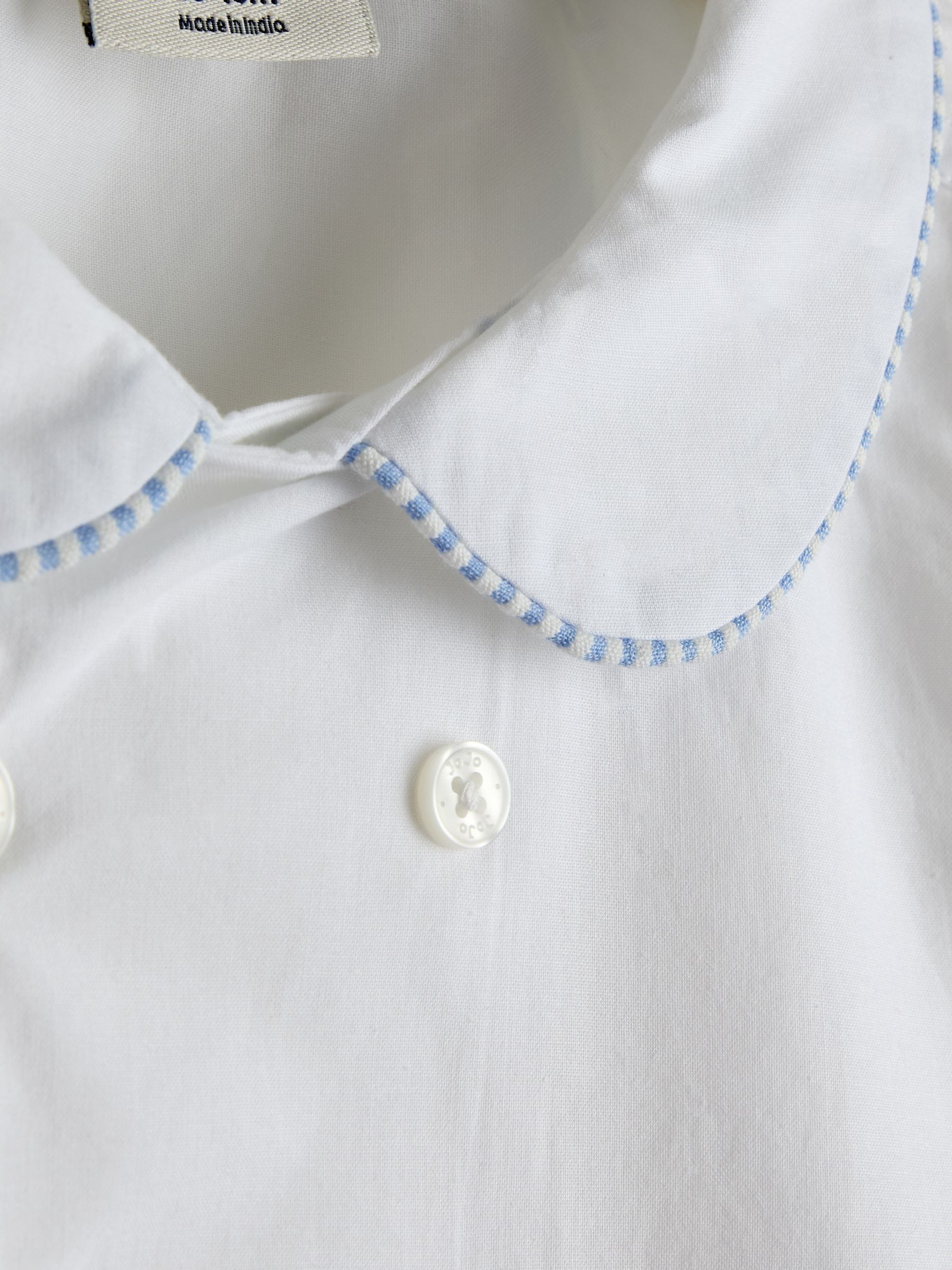 Light Blue Double Breast Shirt & Stripe Shorts Set 2 Piece - Image 6 of 7