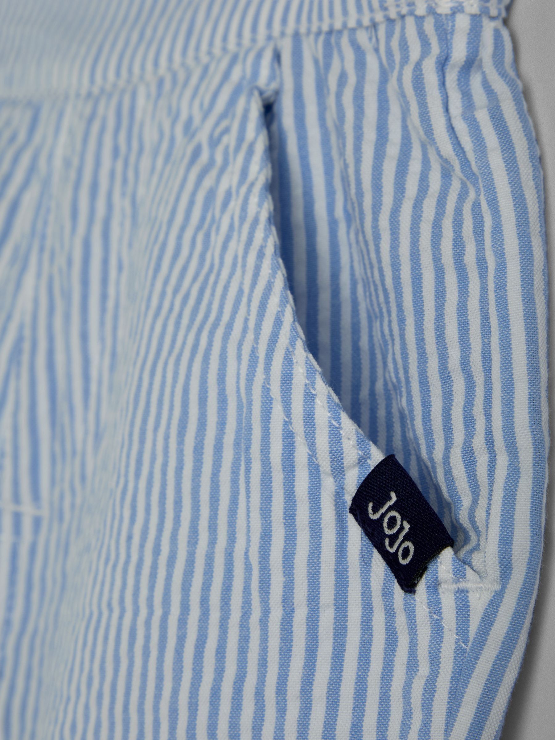 Light Blue Double Breast Shirt & Stripe Shorts Set 2 Piece - Image 7 of 7 Light Blue Double Breast Shirt & Stripe Shorts Set 2 Piece - Image 7 of 7