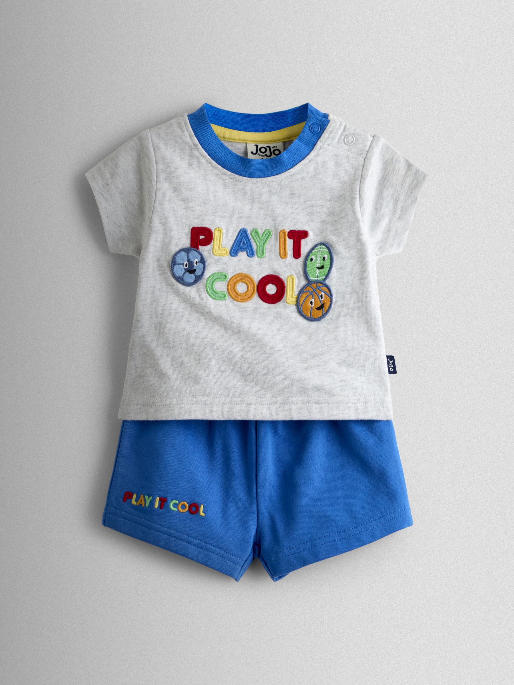 Grey Marl 2-Piece Sporty T-Shirt & Shorts Set - Image 1 of 7