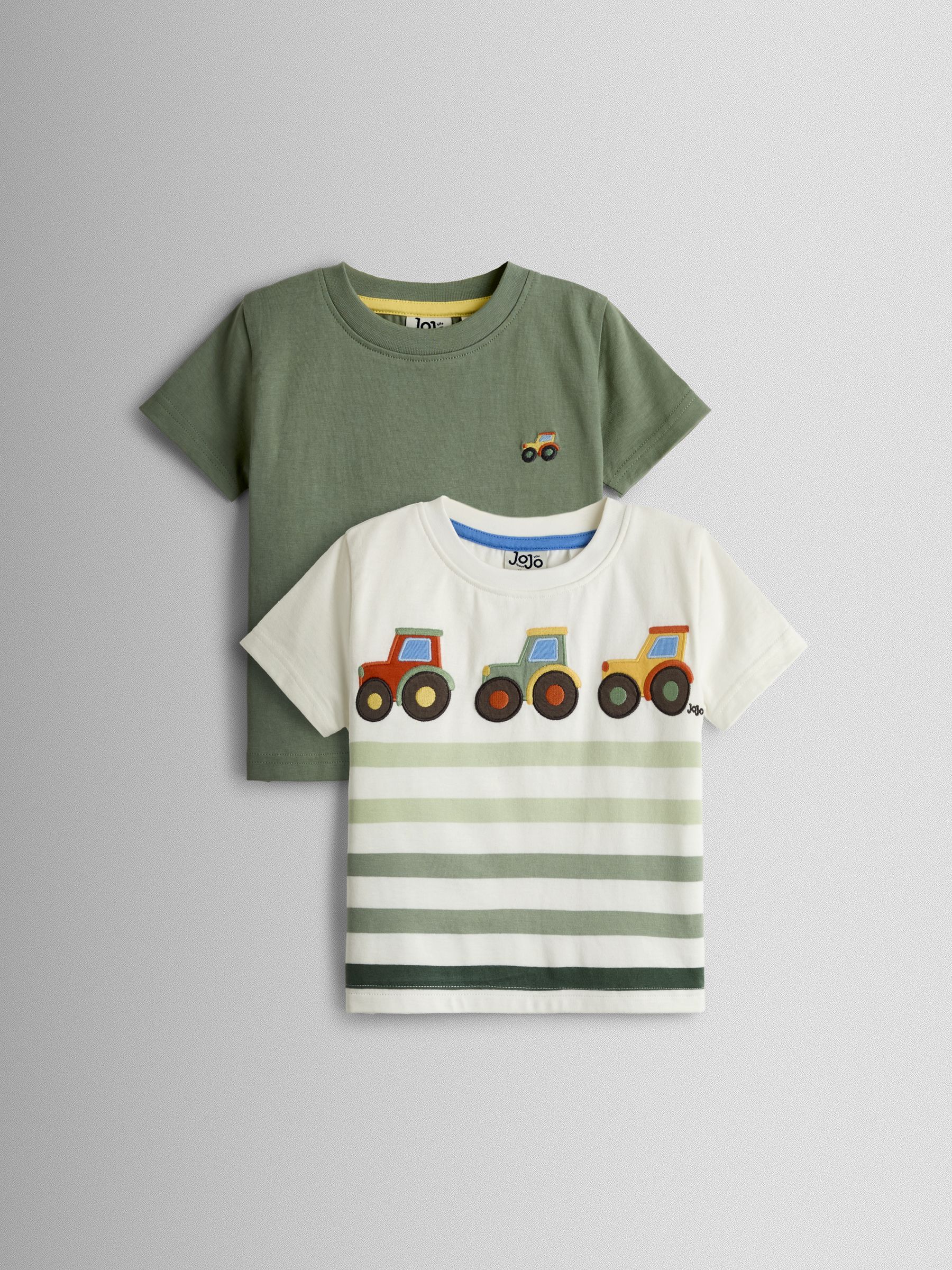Natural & Khaki Green Tractor 2-Pack Surf Applique & Printed T-Shirts - Image 1 of 7