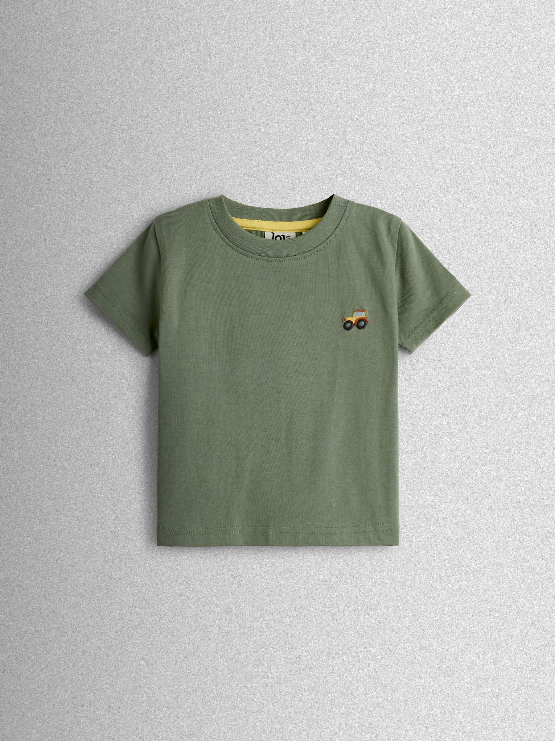 Natural & Khaki Green Tractor 2-Pack Surf Applique & Printed T-Shirts - Image 3 of 7