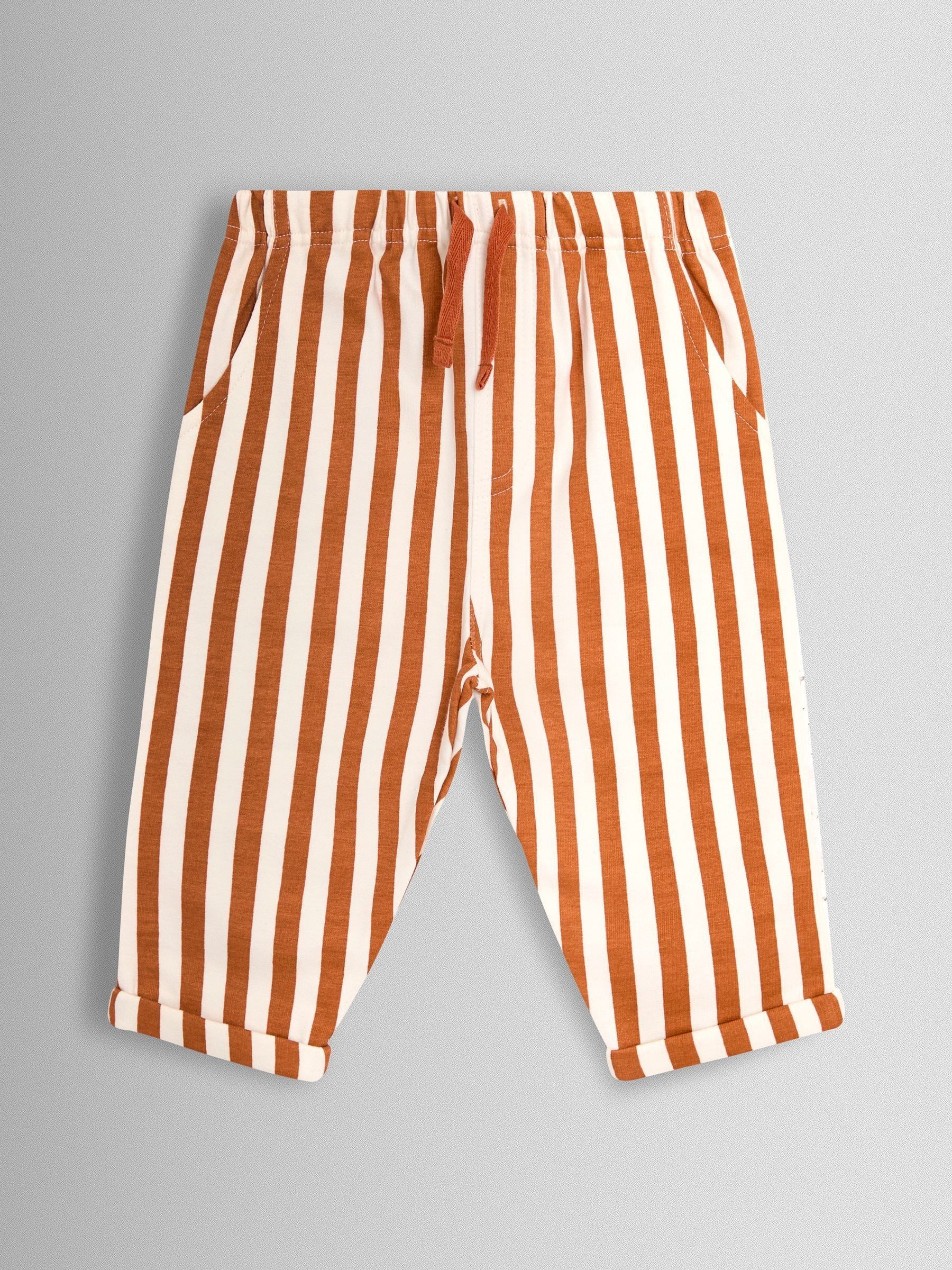 Mid Brown 2-Piece T-Shirt & Stripe Joggers Set - Image 4 of 6