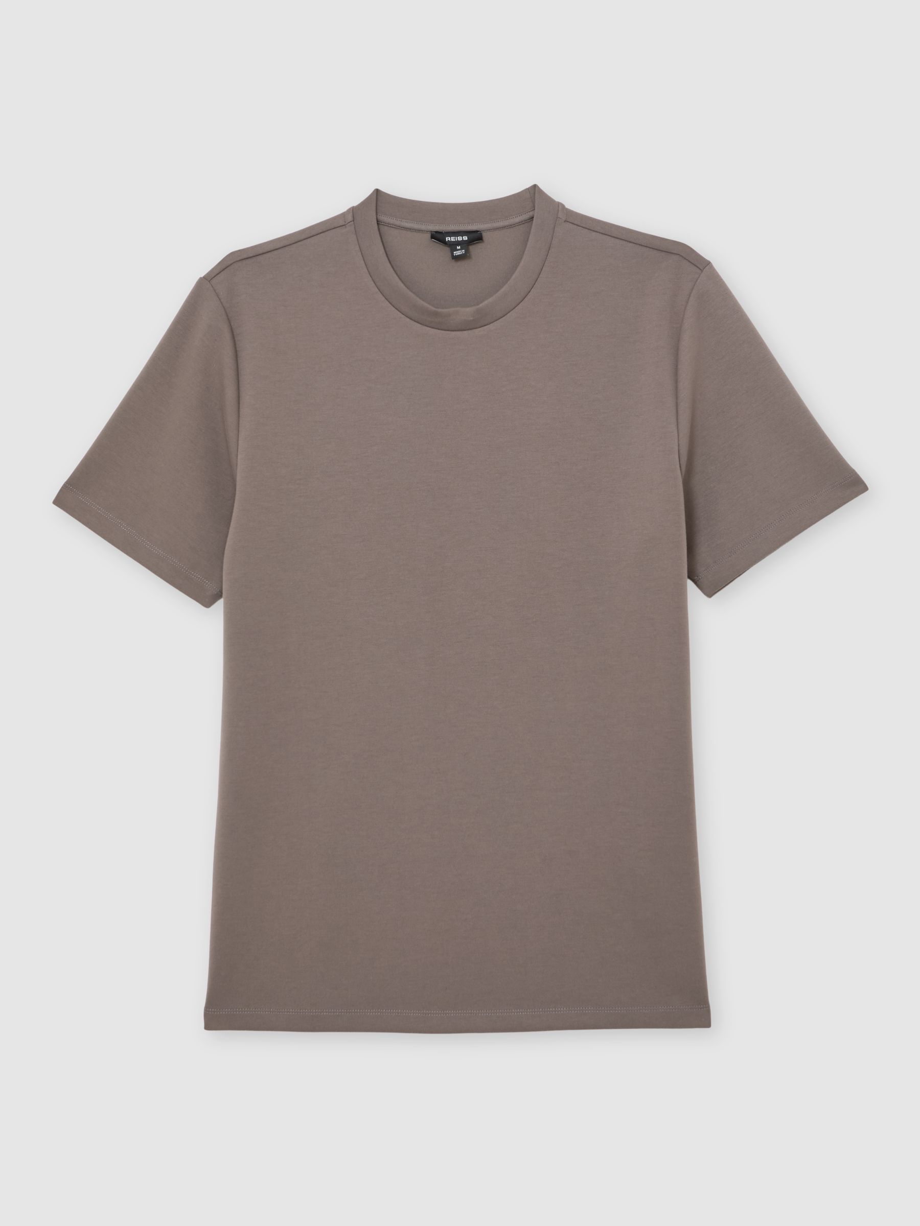 Premium Interlock Crew-Neck T-Shirt in Light Brown - Image 2 of 6