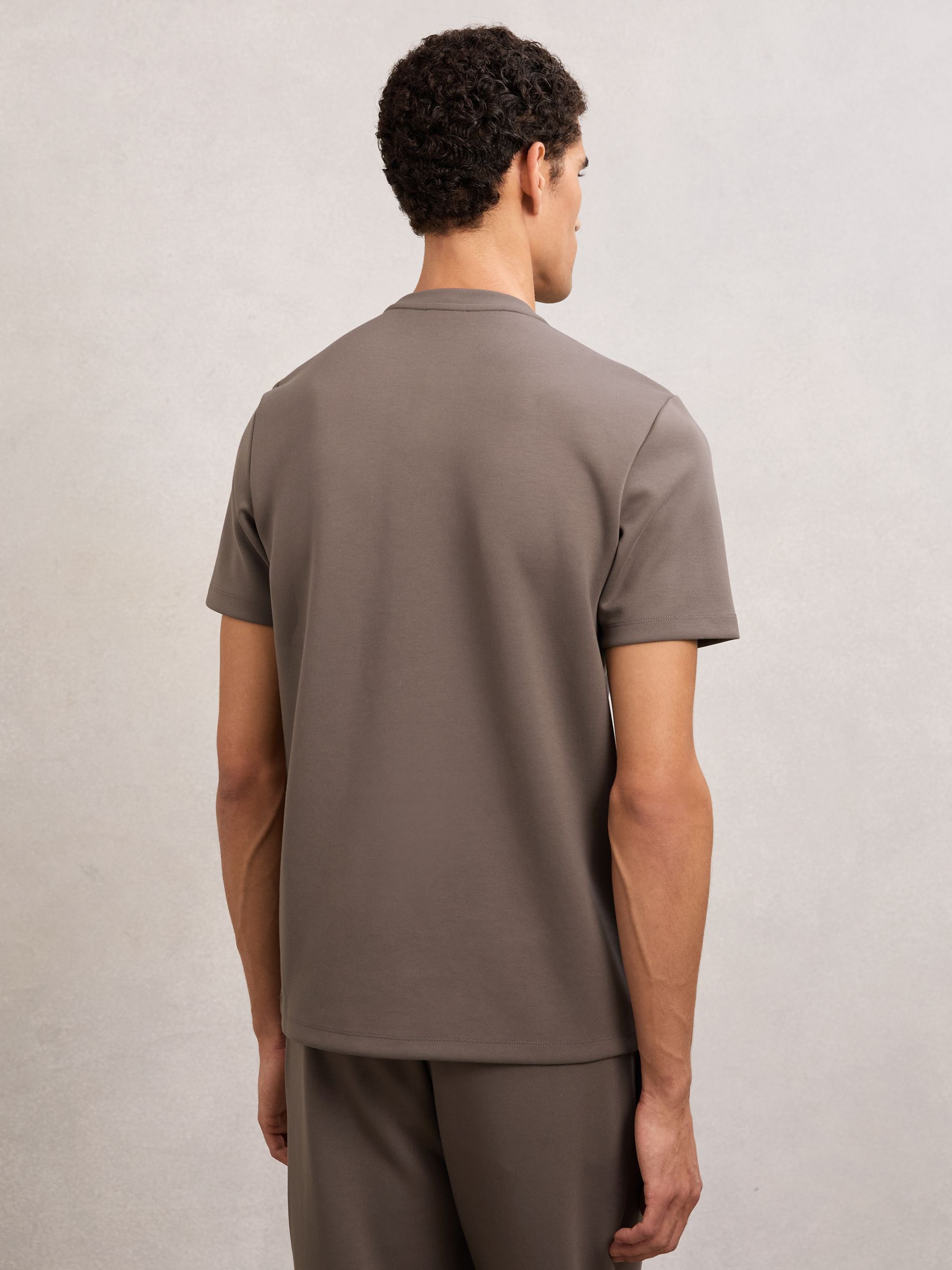Premium Interlock Crew-Neck T-Shirt in Light Brown - Image 5 of 6