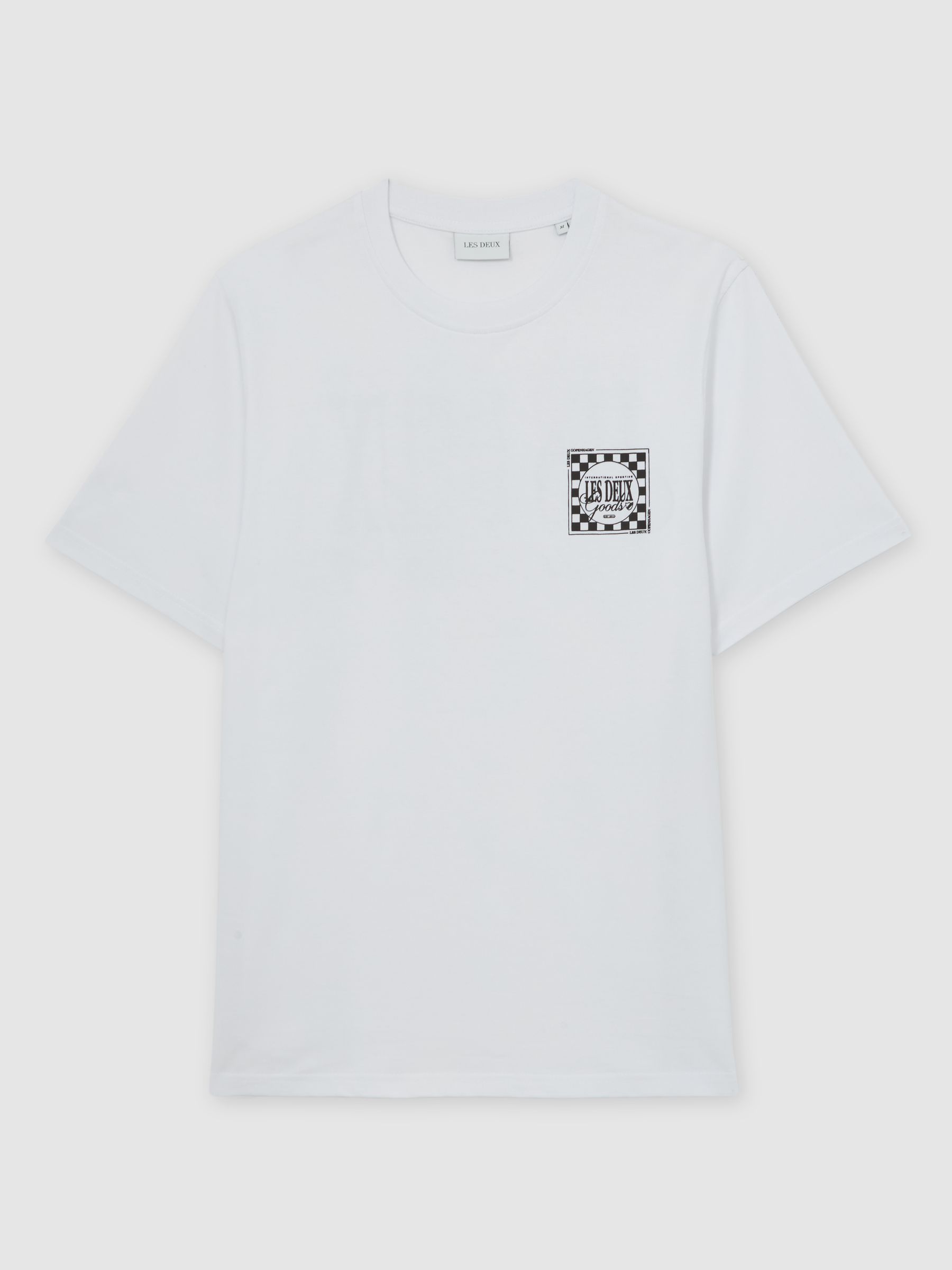 Les Deux Baumwoll T-Shirt mit Grafik Print in Weiß - Bild 2 von 6