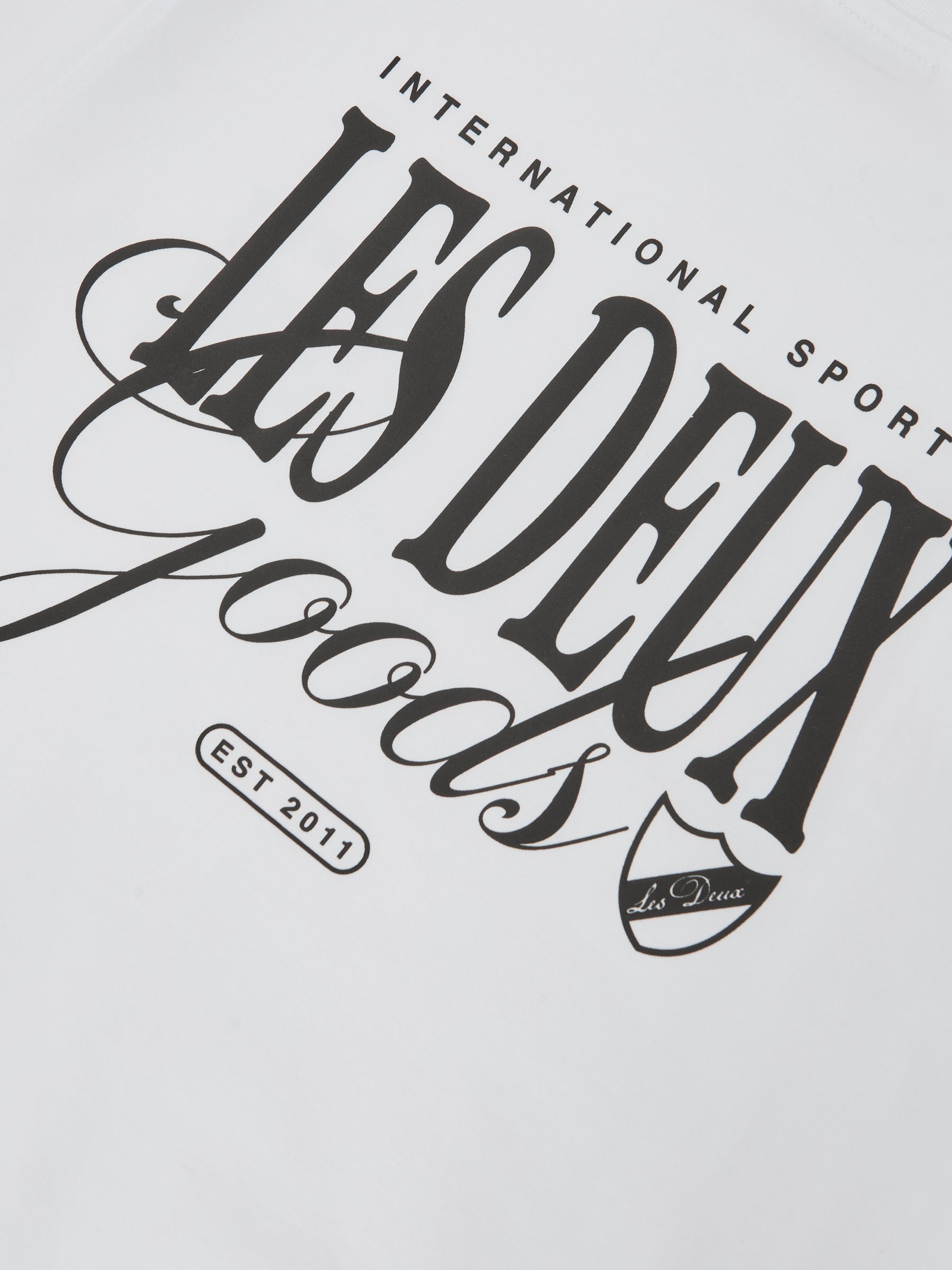 Les Deux Baumwoll T-Shirt mit Grafik Print in Weiß - Bild 6 von 6