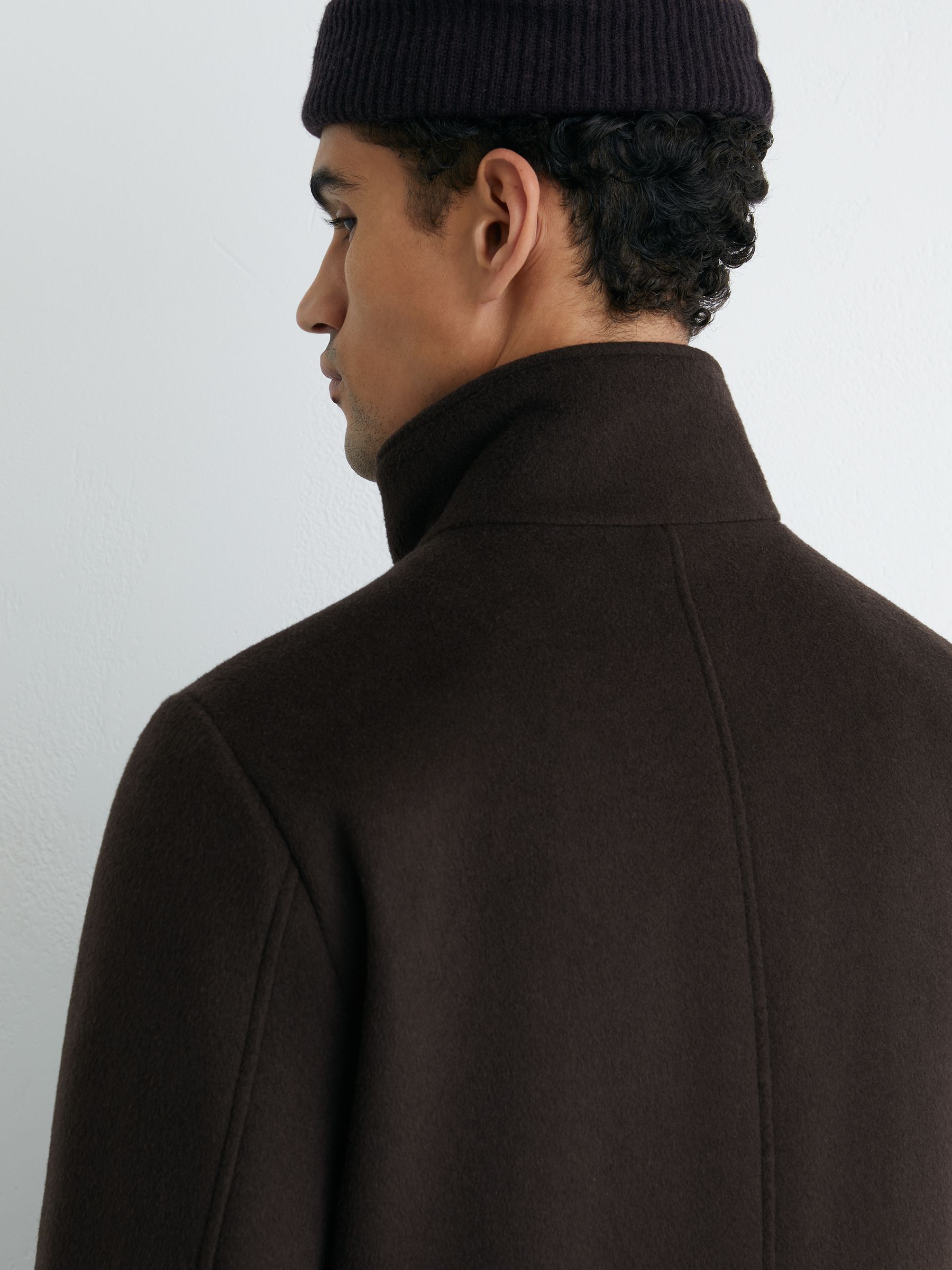 Wool-Blend Four-Pocket Jacket in Dark Brown - image 4