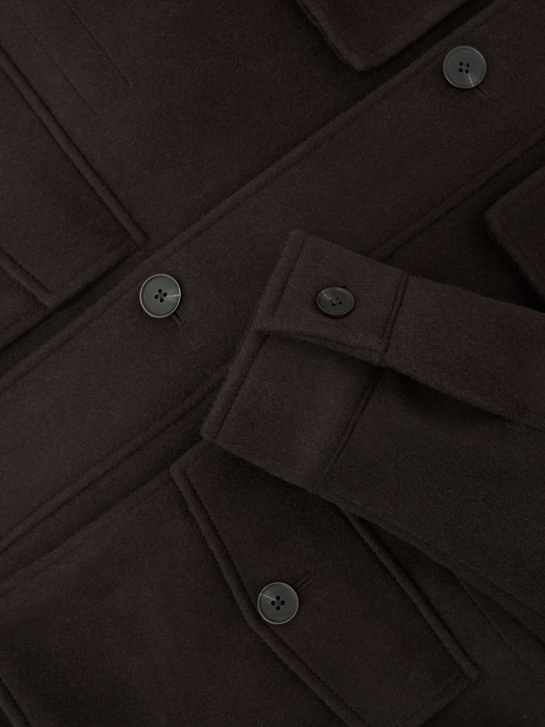 Wool-Blend Four-Pocket Jacket in Dark Brown - Image 8 of 8