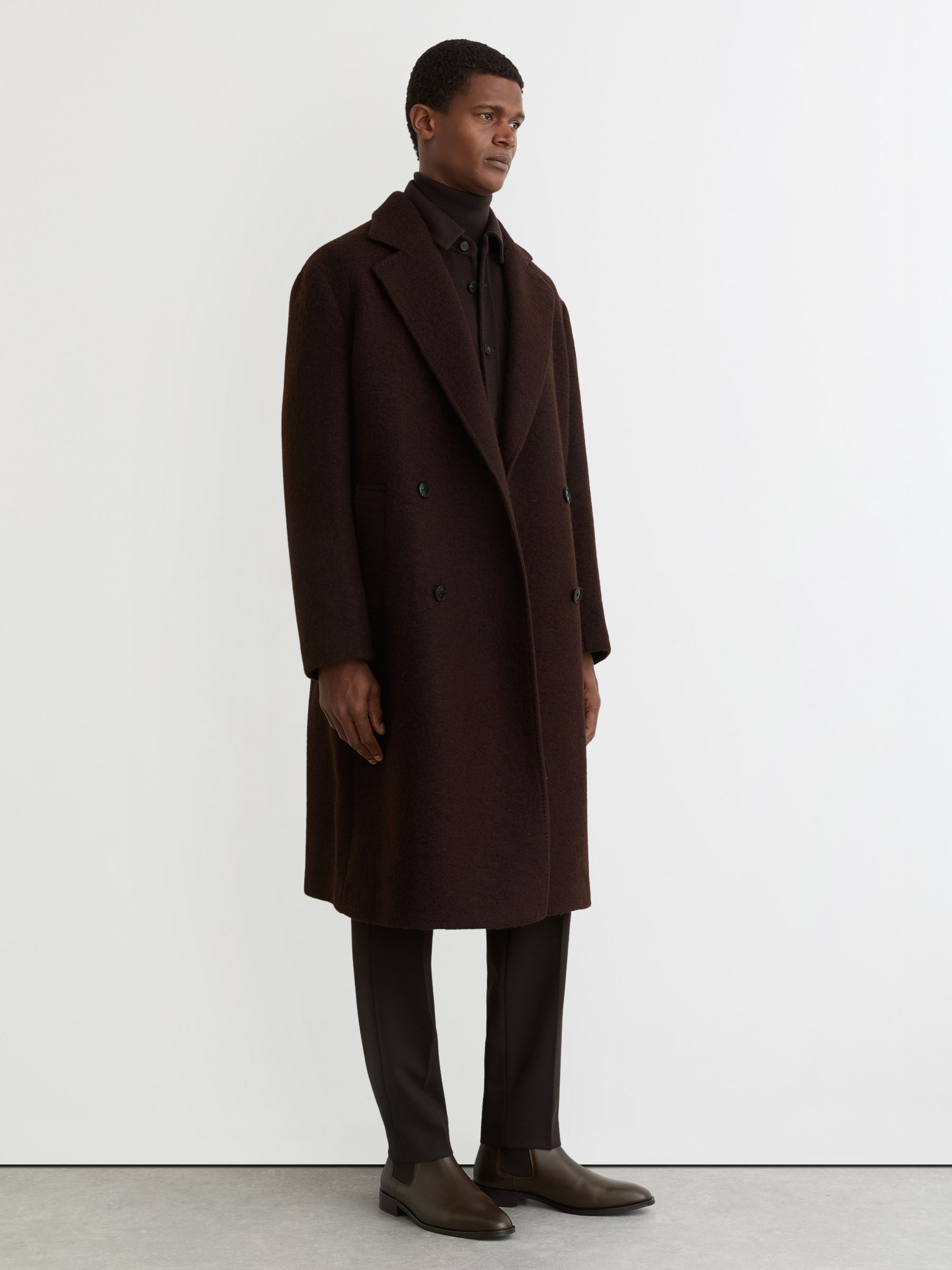 Kožené zimní boty Chelsea v tmavě hnědé barvě - Obrázek 2 z 5