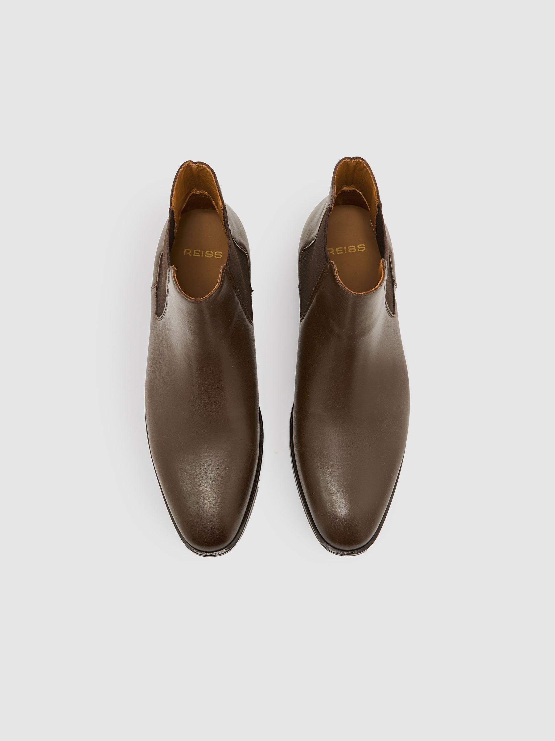 Kožené zimní boty Chelsea v tmavě hnědé barvě - Obrázek 3 z 5