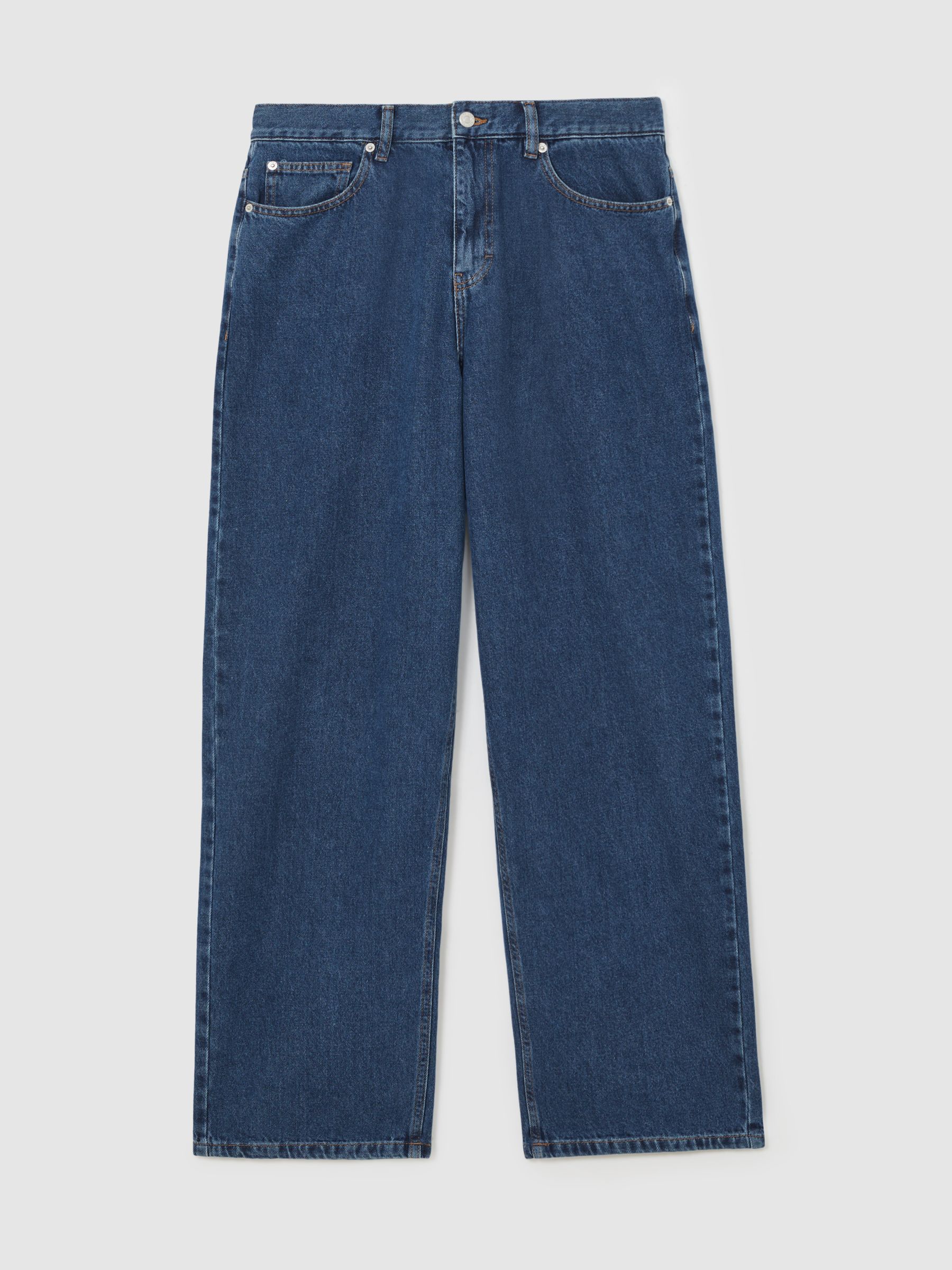 Les Deux Relaxed-Leg Jeans in Medium Indigo Wash - Image 2 of 5