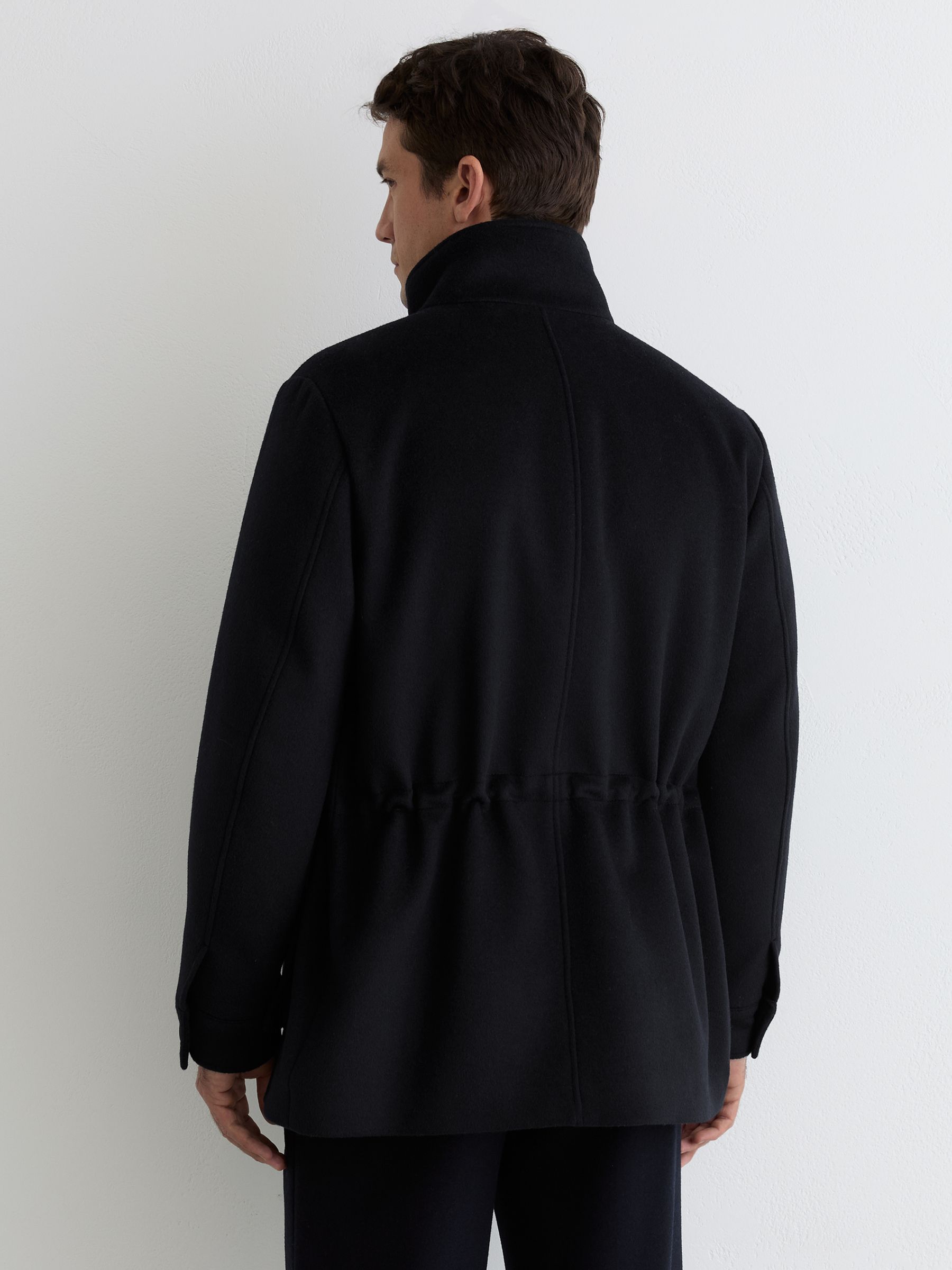 Wool-Blend Four-Pocket Jacket in Navy - Image 7 of 9
