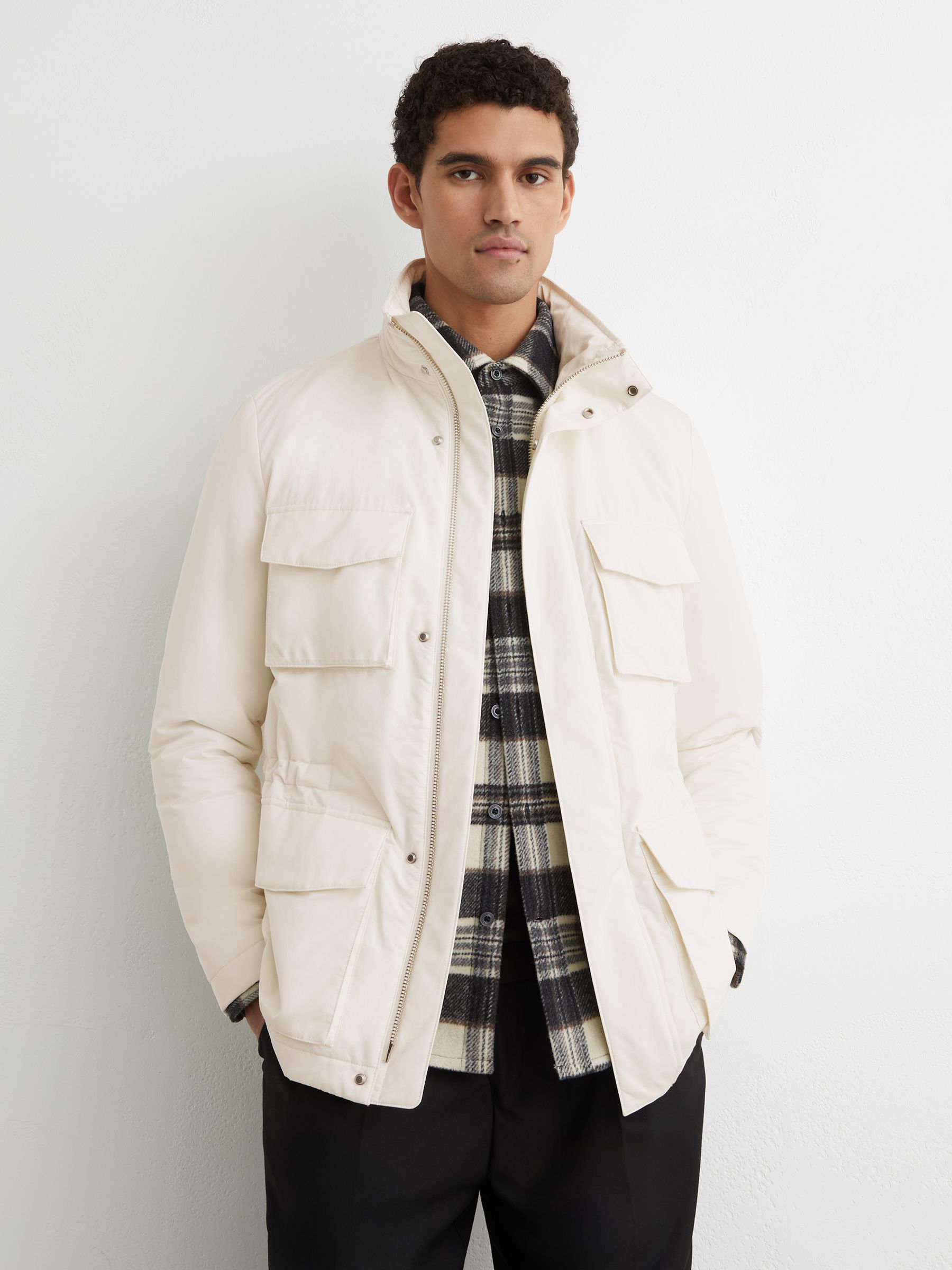 Cotton-blend Padded Four-pocket Jacket