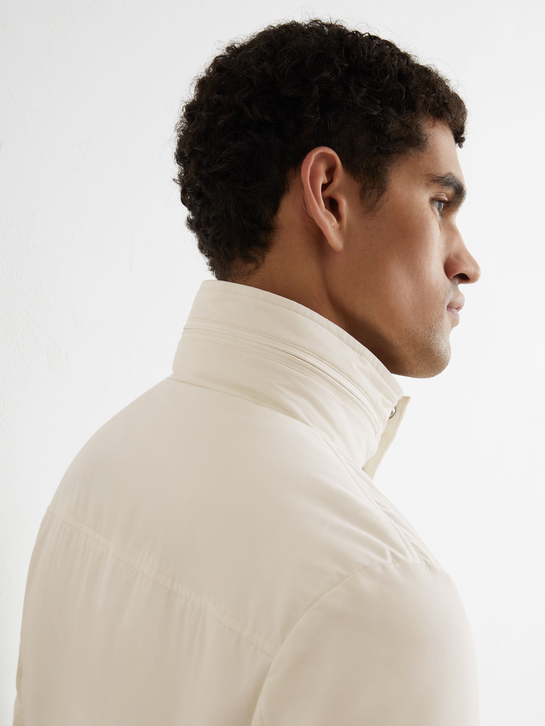 Cotton-Blend Padded Four-Pocket Jacket in Stone - Image 3 of 6