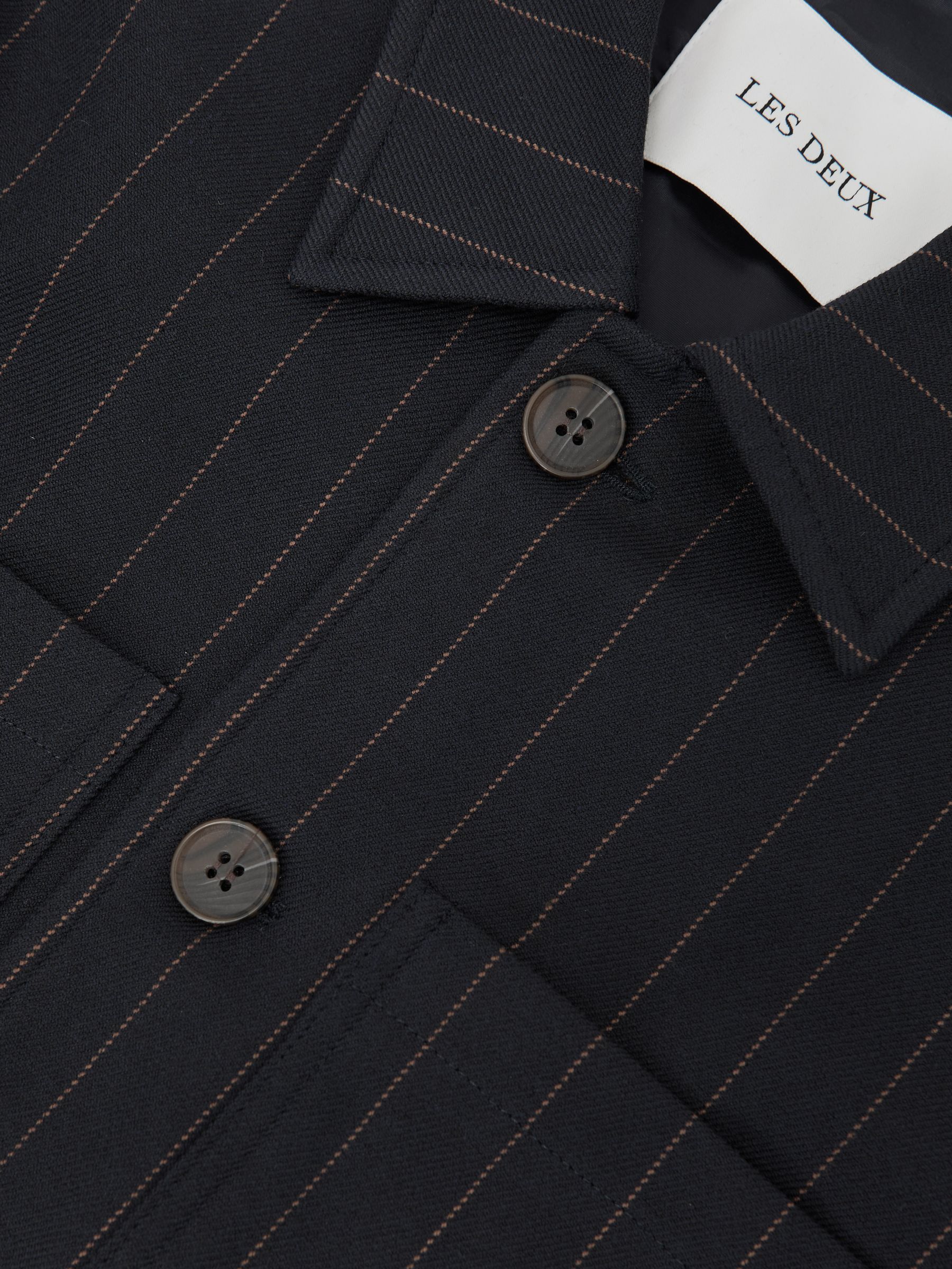 Les Deux Pinstripe Hybrid Jacket in Dark Navy - Image 5 of 5