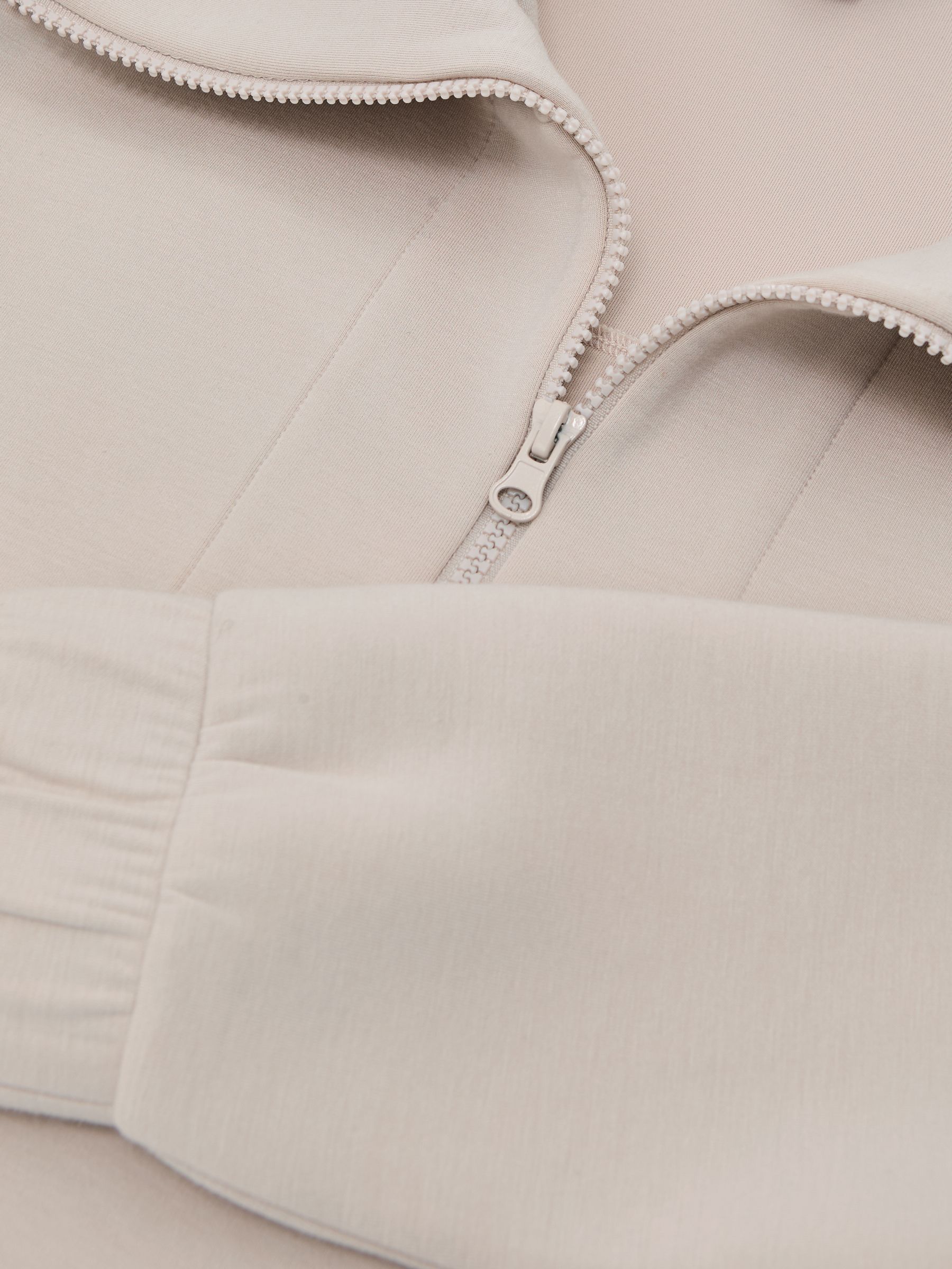Premium Interlock Half-Zip Sweatshirt in Stone Neutral - image 3