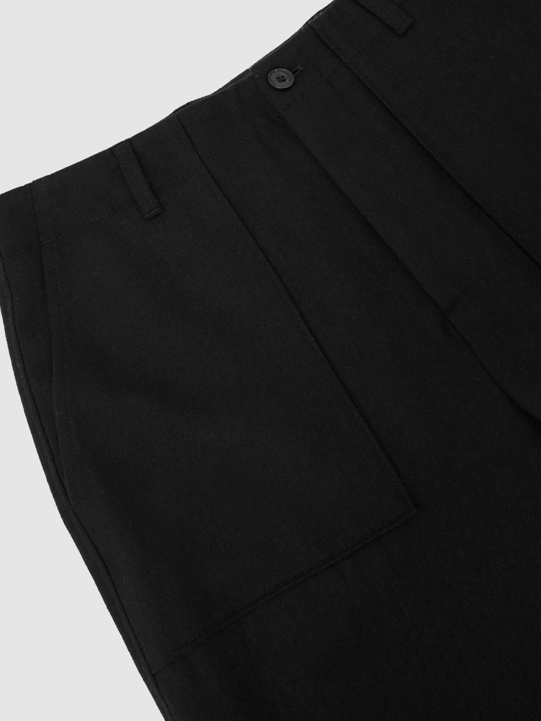 Wool-Blend Wide-Leg Trousers in Black - image 2