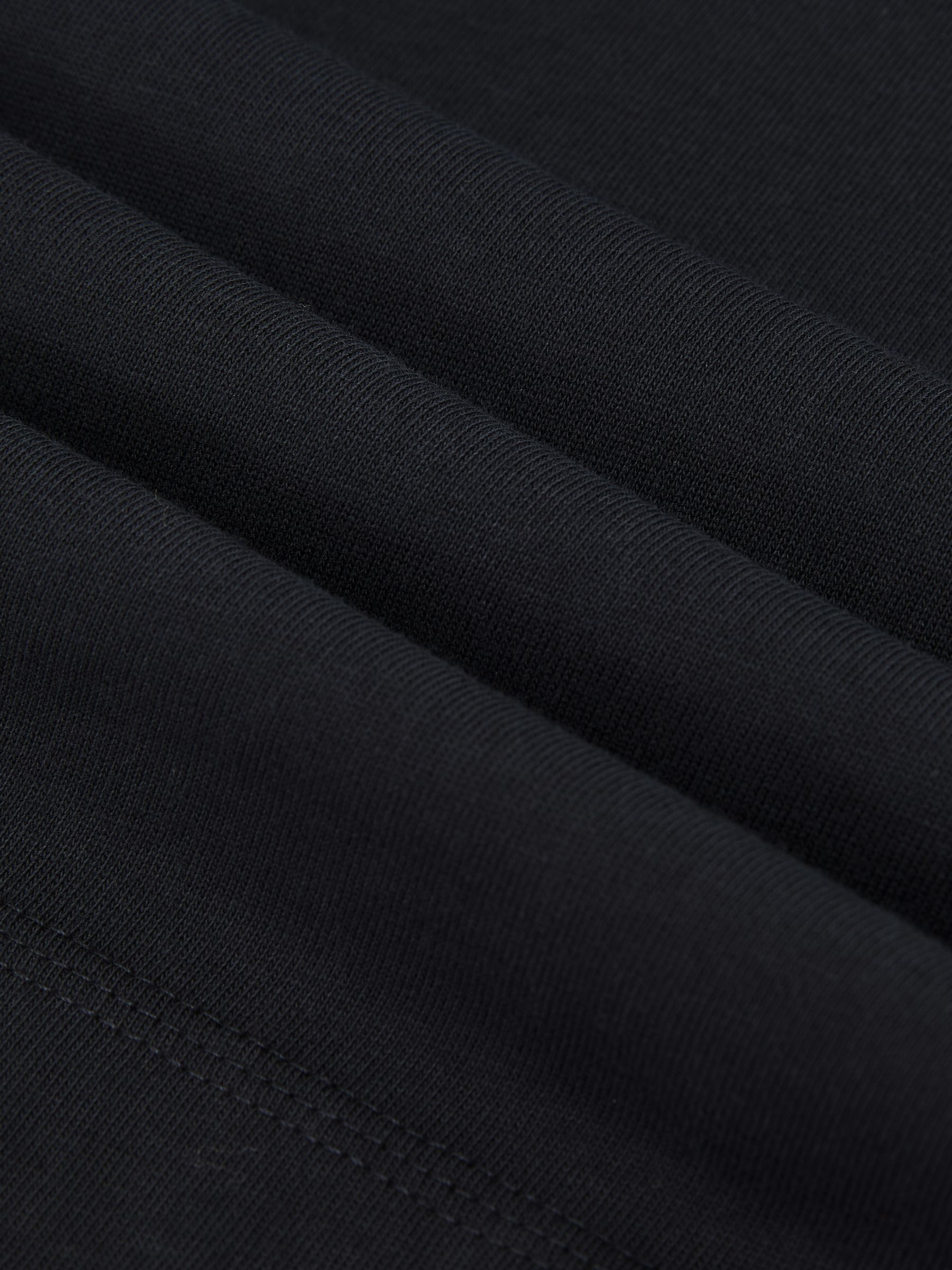 Cotton Ribbed-Neck Oversized T-Shirt in Navy - image 4