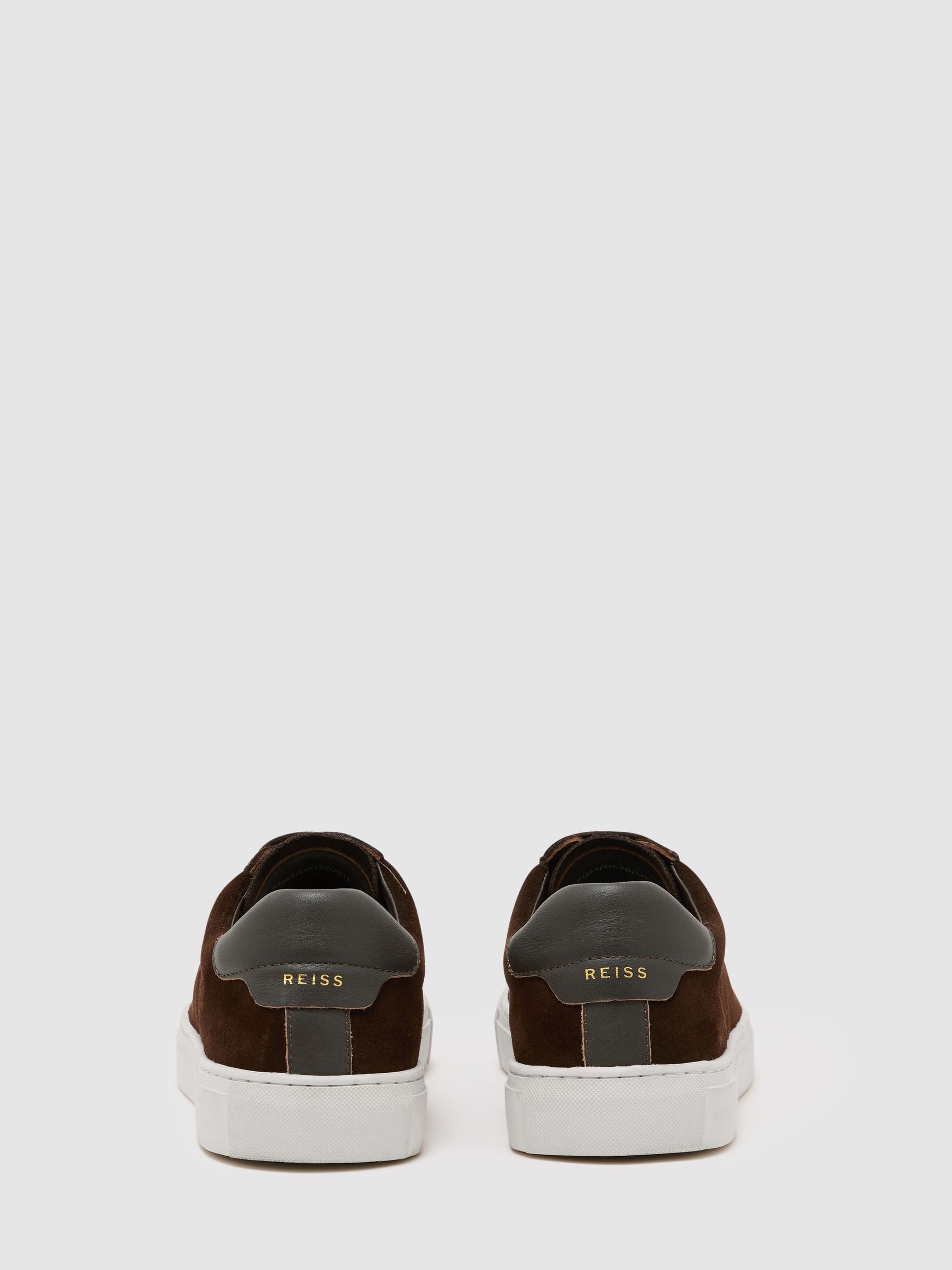 Nubuck Leather Low-Top Trainers in Chocolate Brown - Image 4 of 5