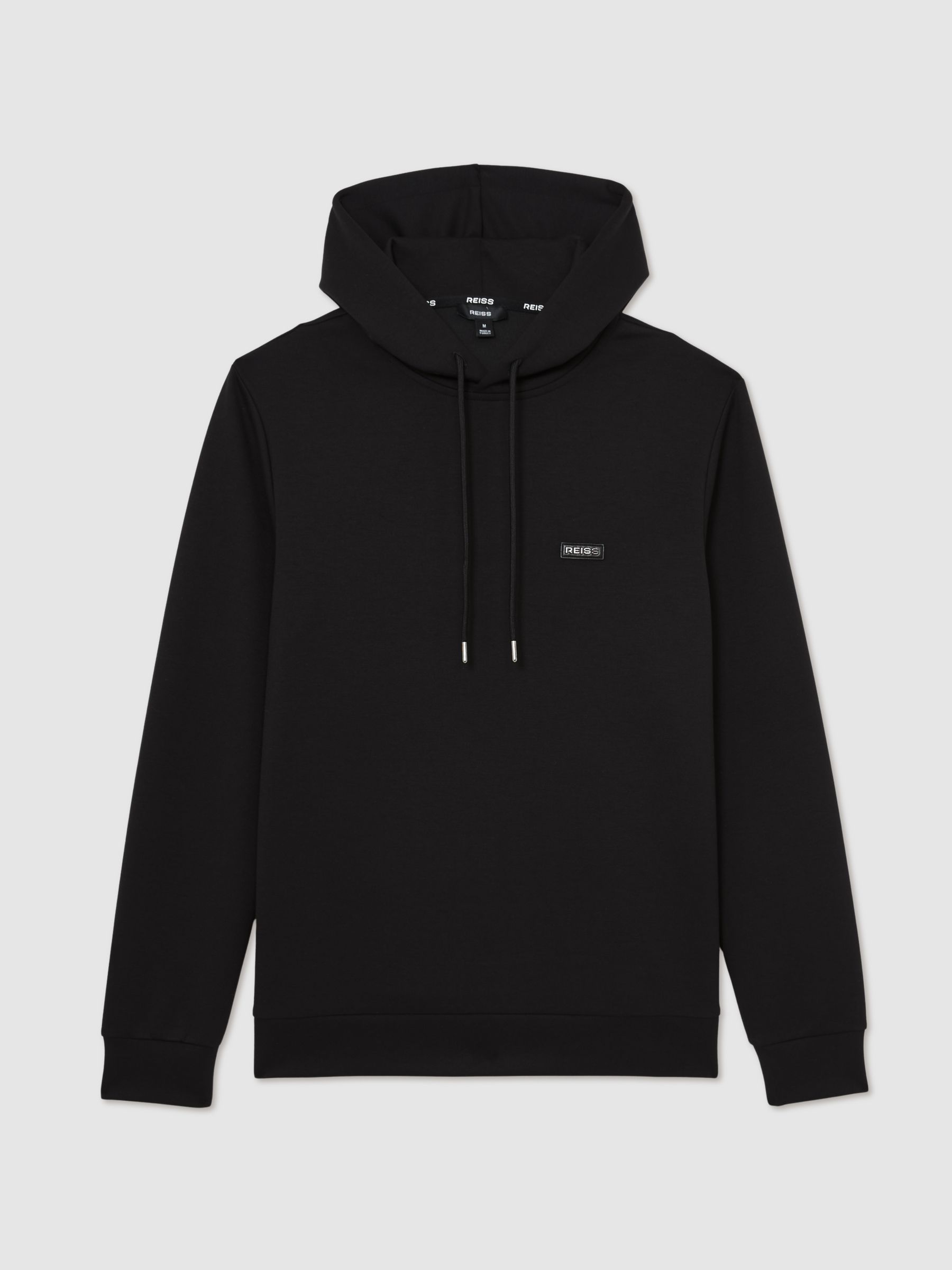 Premium Interlock-Jersey Logo Hoodie in Black - image 1