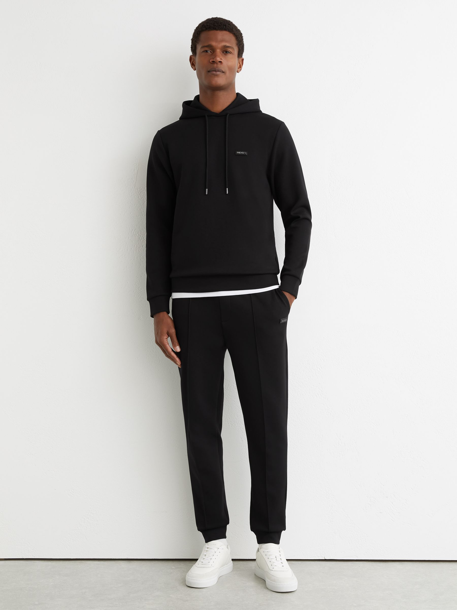 Premium Interlock-Jersey Logo Hoodie in Black - image 5
