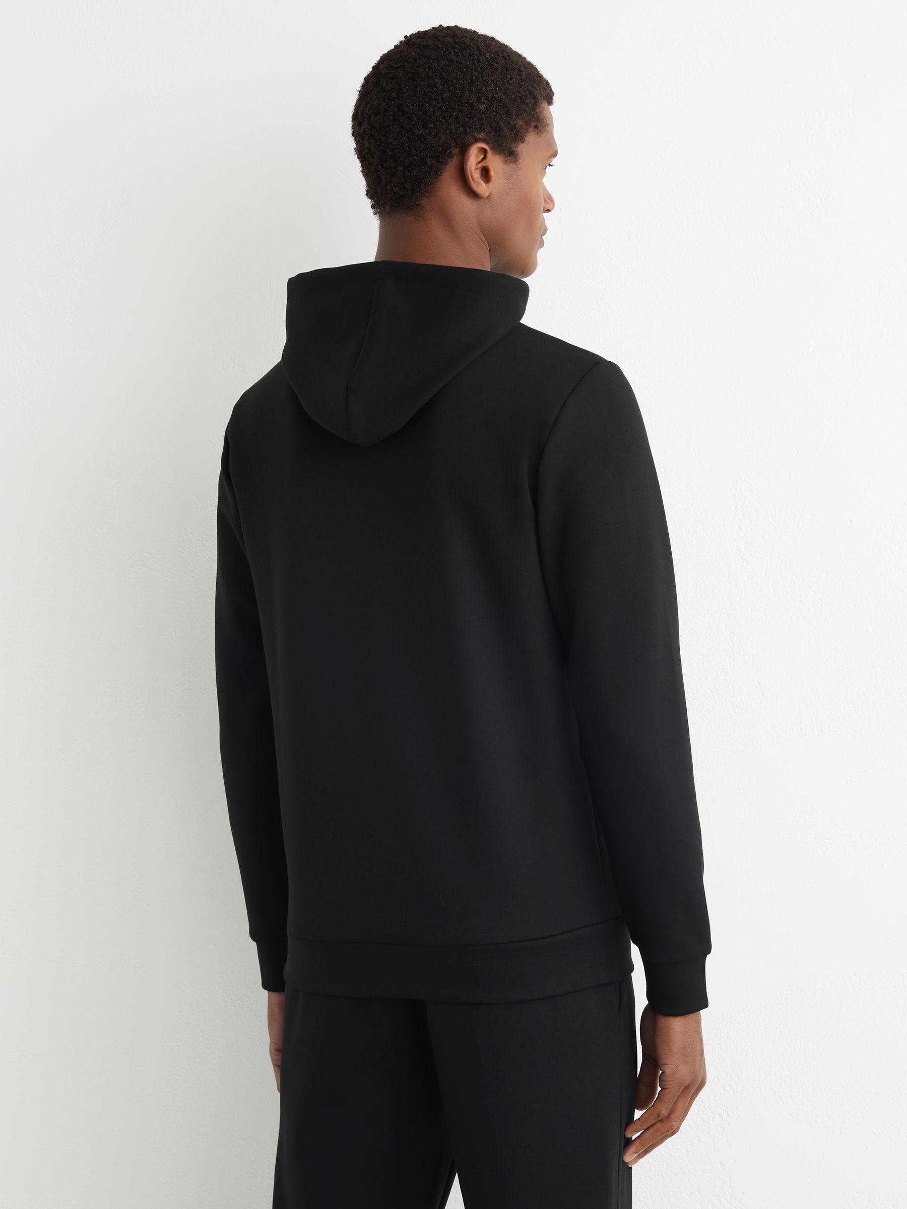 Premium Interlock-Jersey Logo Hoodie in Black - image 4