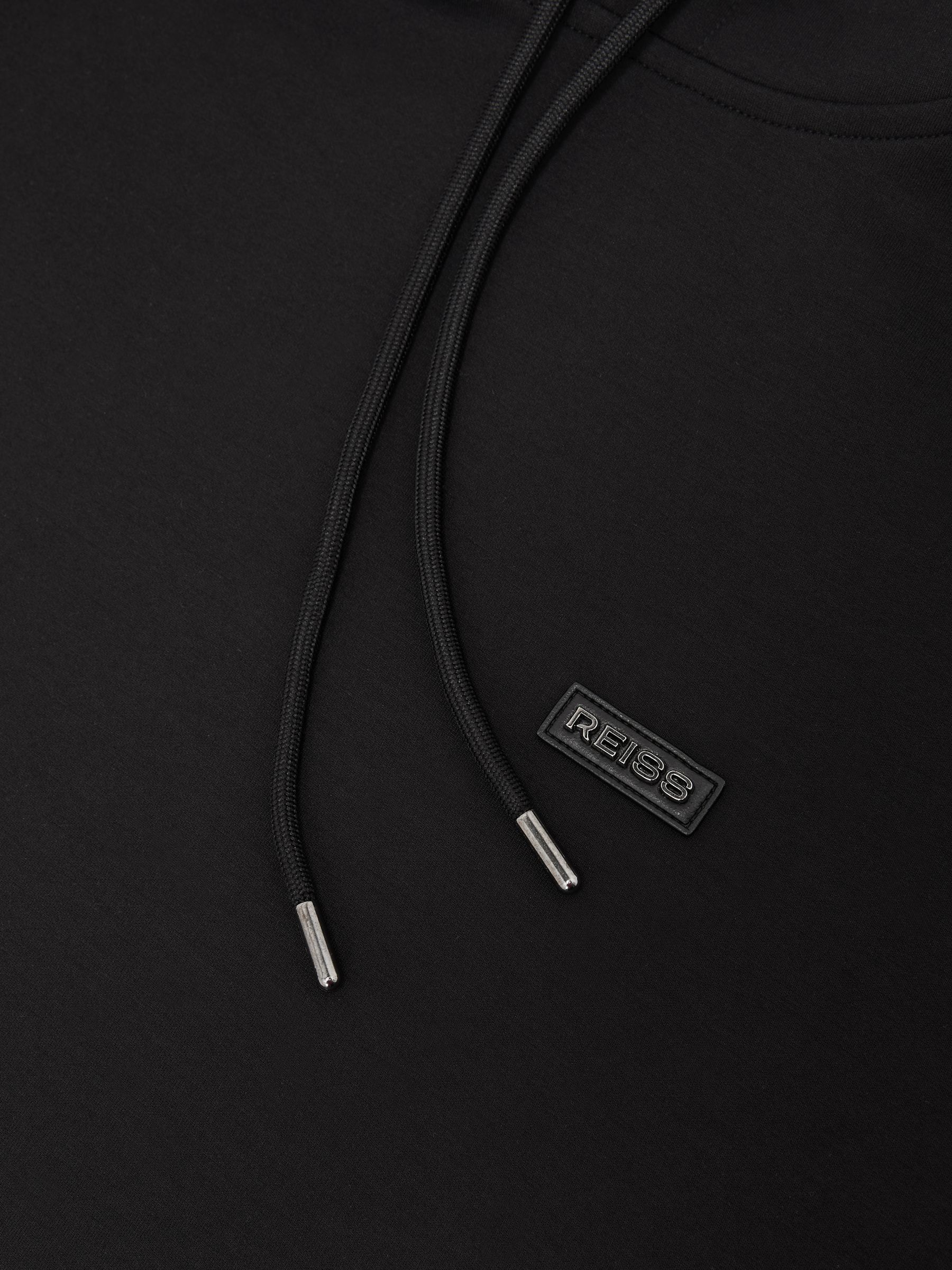 Premium Interlock-Jersey Logo Hoodie in Black - image 3