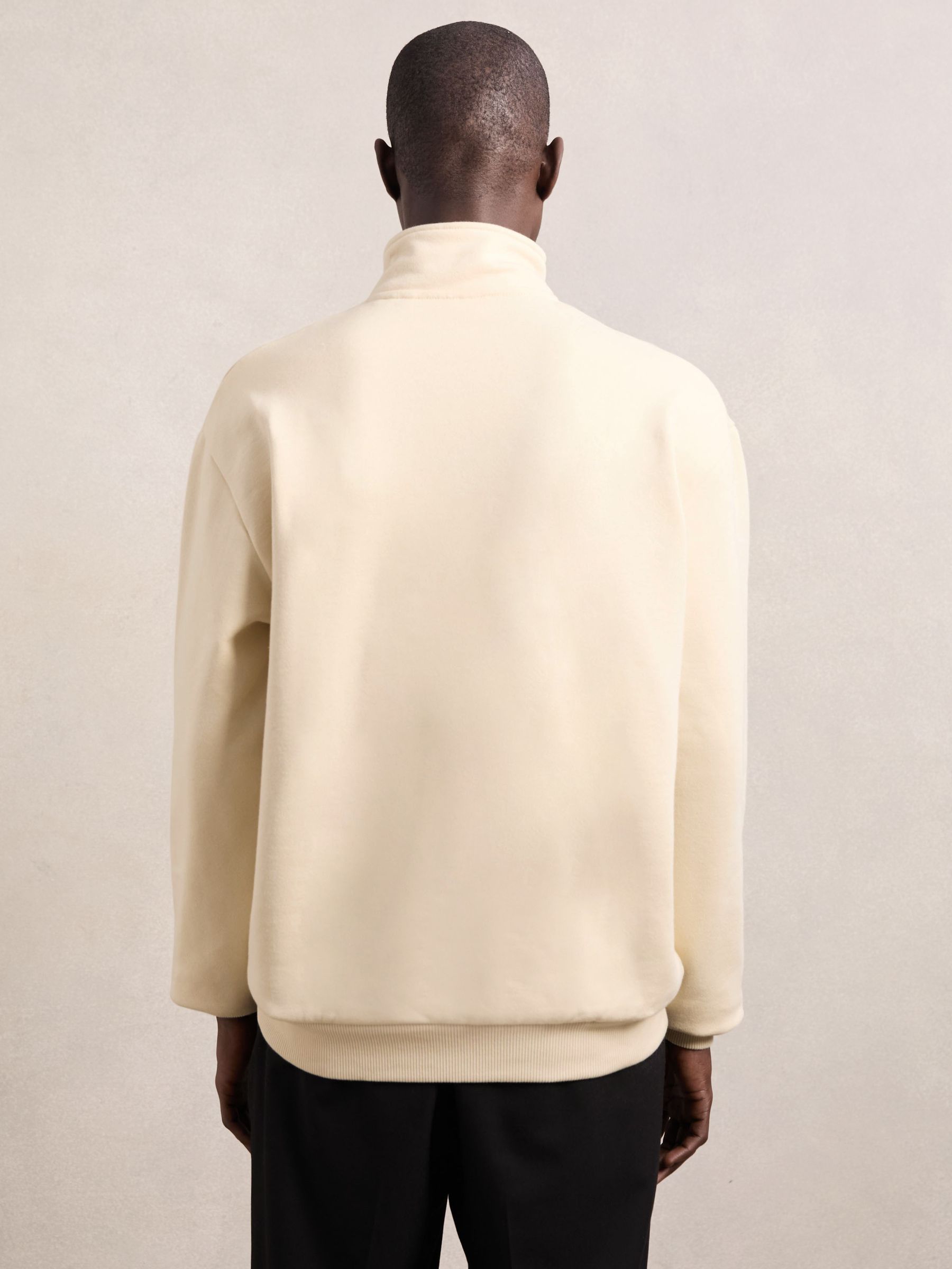 Les Deux Cotton Half-Zip Sweatshirt in Ivory - Image 2 of 5 Les Deux Cotton Half-Zip Sweatshirt in Ivory - Image 2 of 5