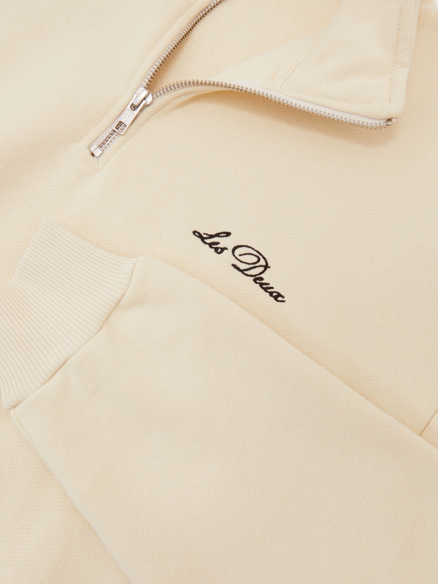 Les Deux Cotton Half-Zip Sweatshirt in Ivory - Image 5 of 5
