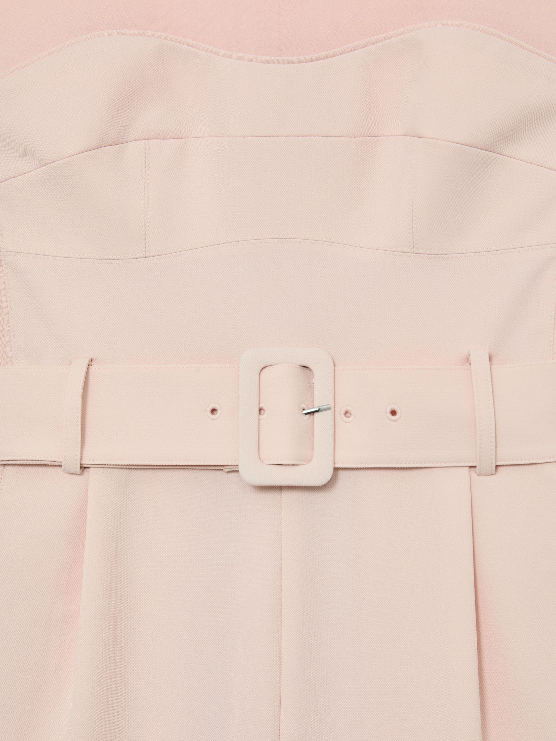 Sheer-Panel Structured Belted Playsuit in Pale Pink - image 3