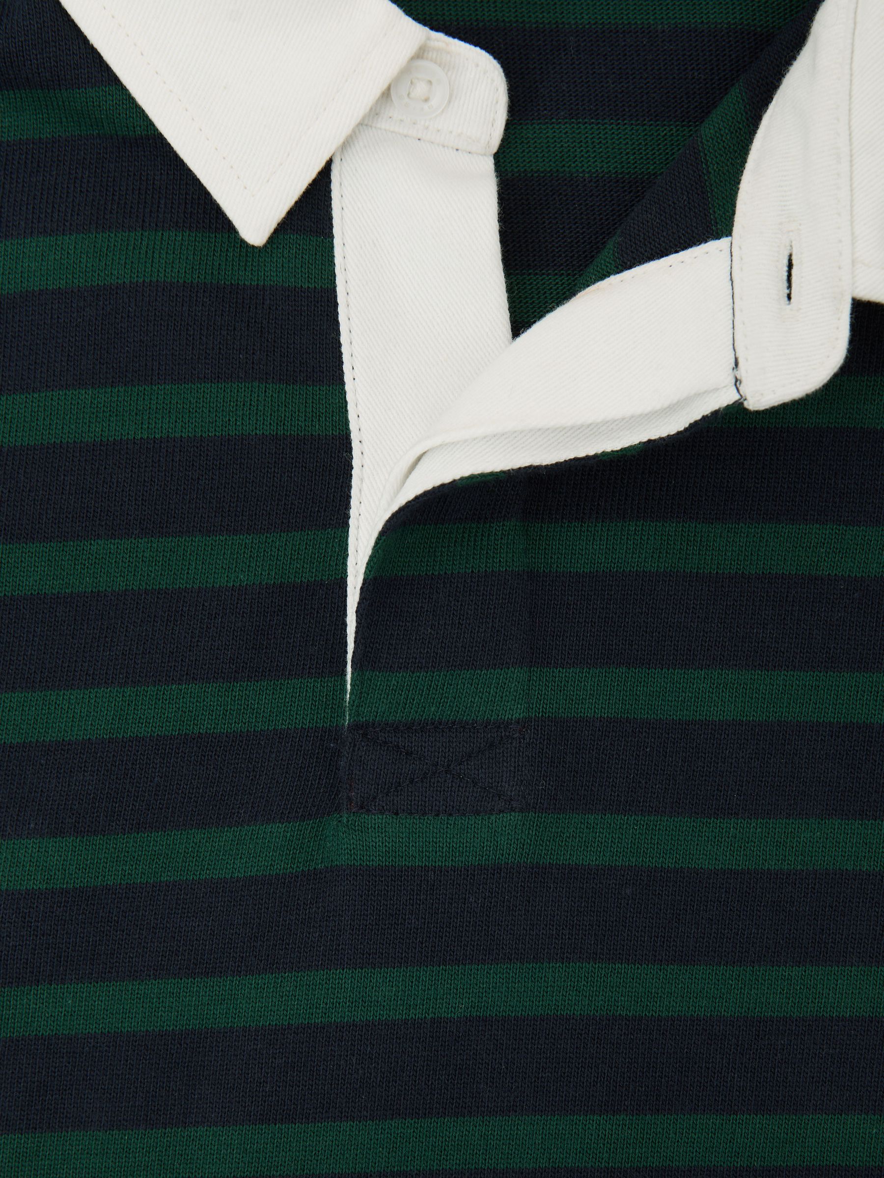 3-9 yrs Cotton Rugby-Stripe Polo Shirt in Navy/Green - Image 5 of 5