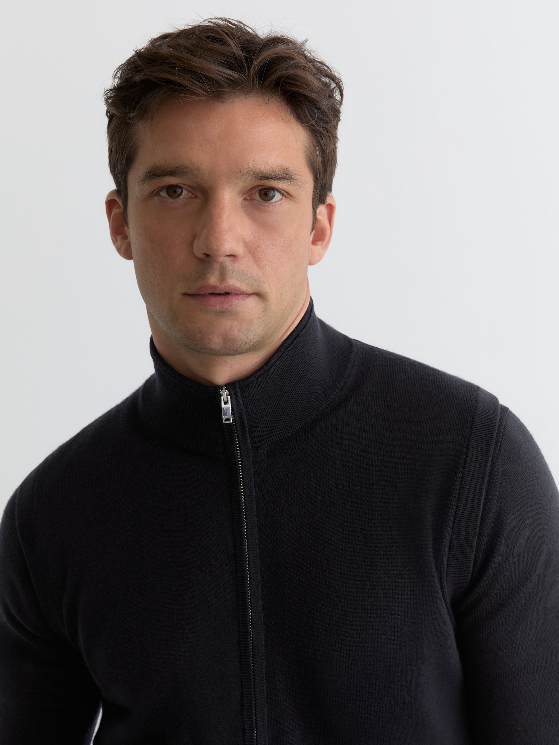 Wool Zip-Through Gilet in Navy - image 5