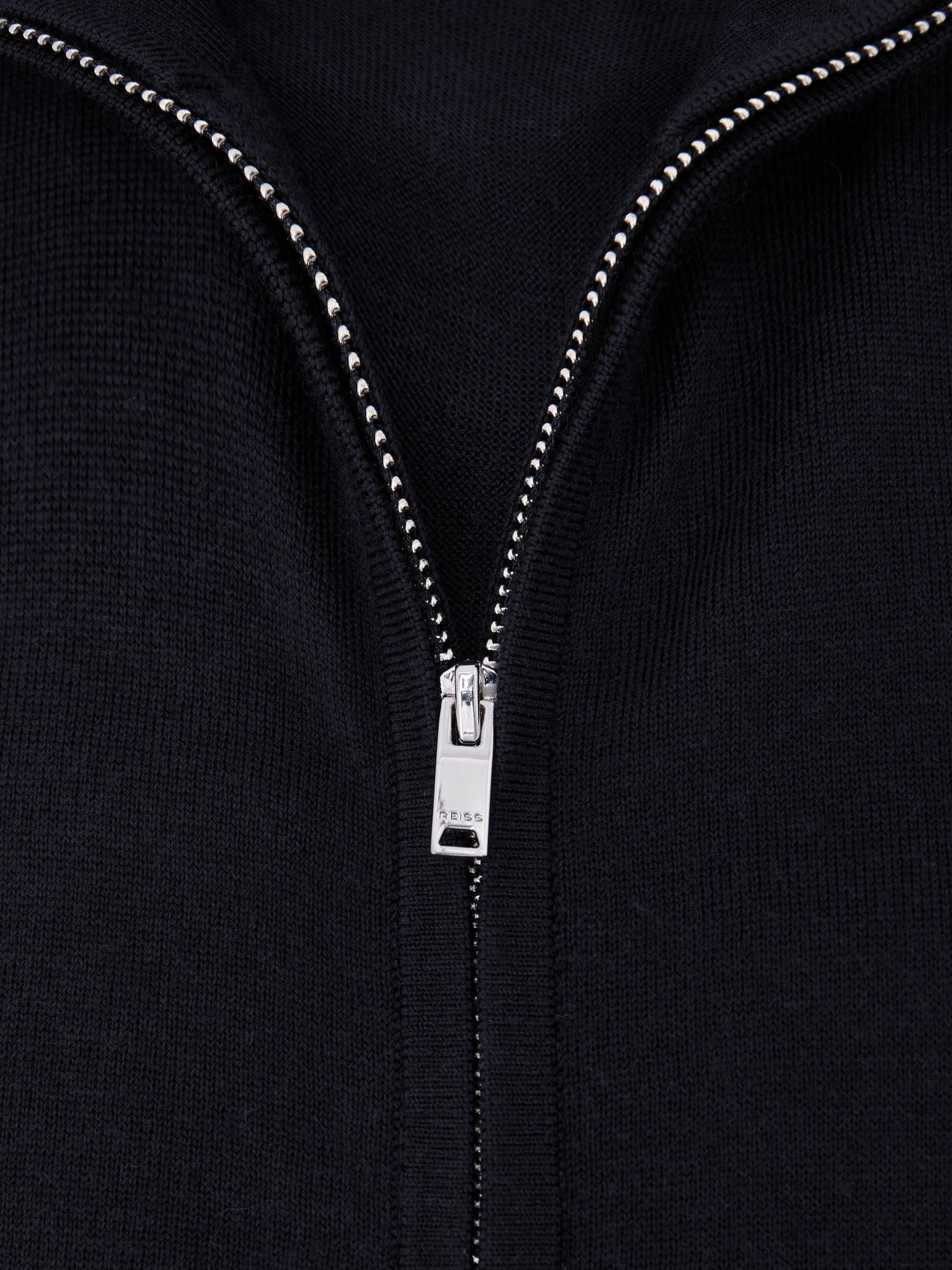 Wool Zip-Through Gilet in Navy - image 3