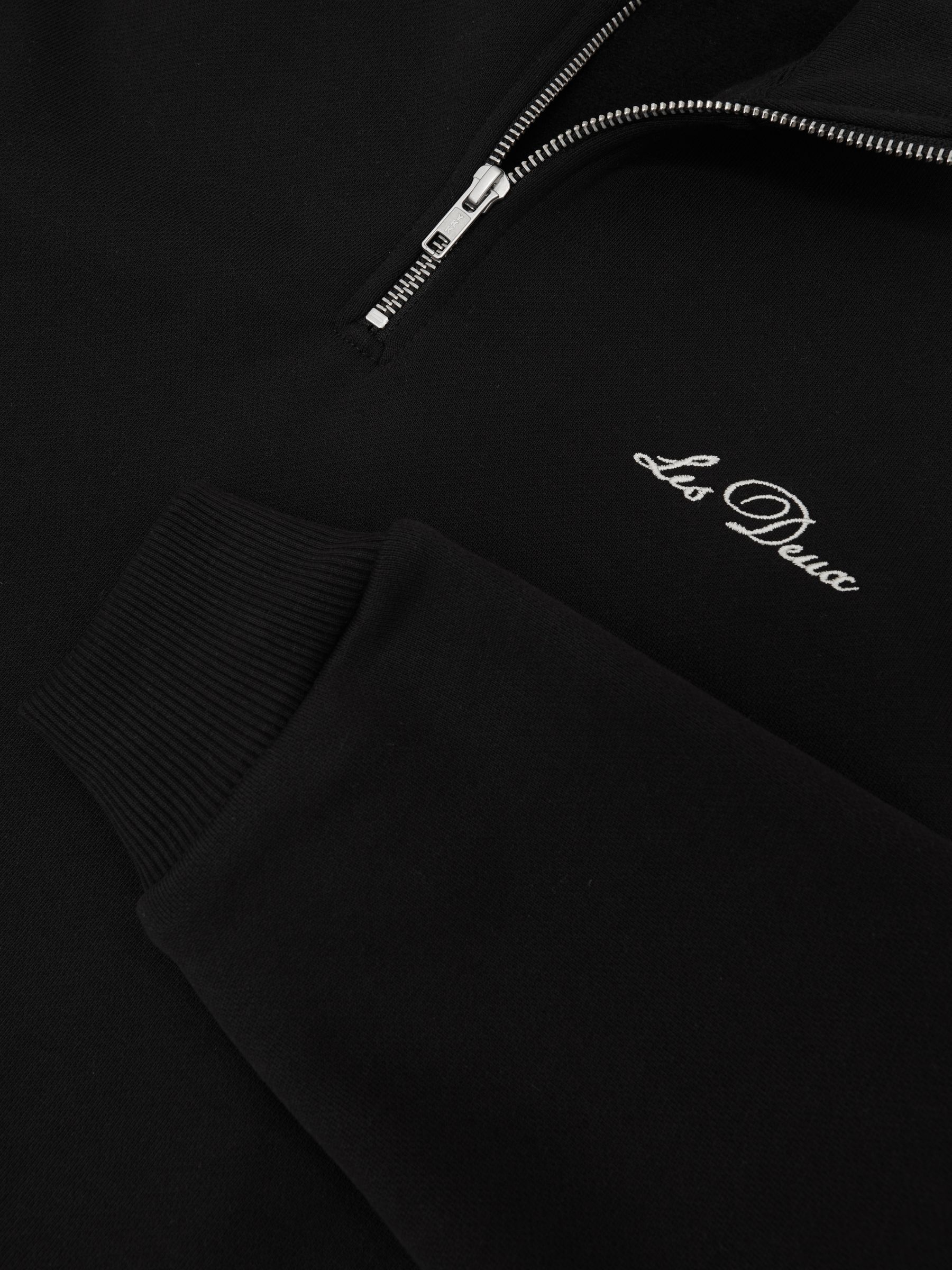 Les Deux Cotton Half-Zip Sweatshirt in Black - Image 5 of 5