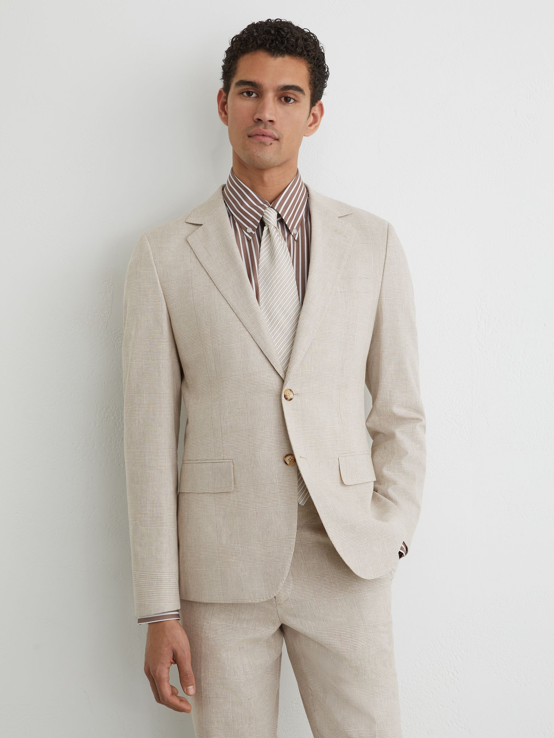 Suit Jacket in Oatmeal Brown - Image 4 of 8