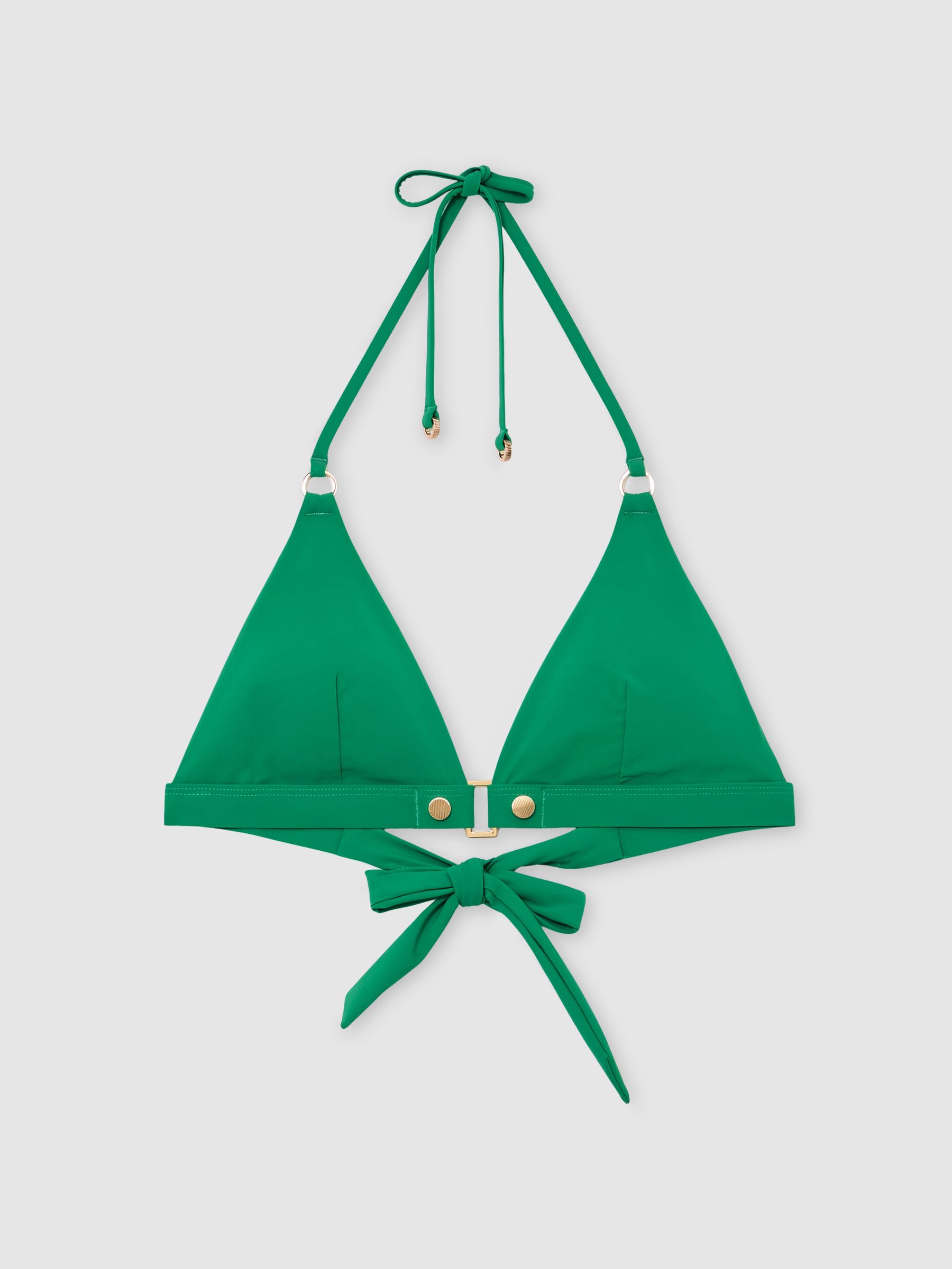 Triangle Stud-Detail Bikini Top in Green - image 1