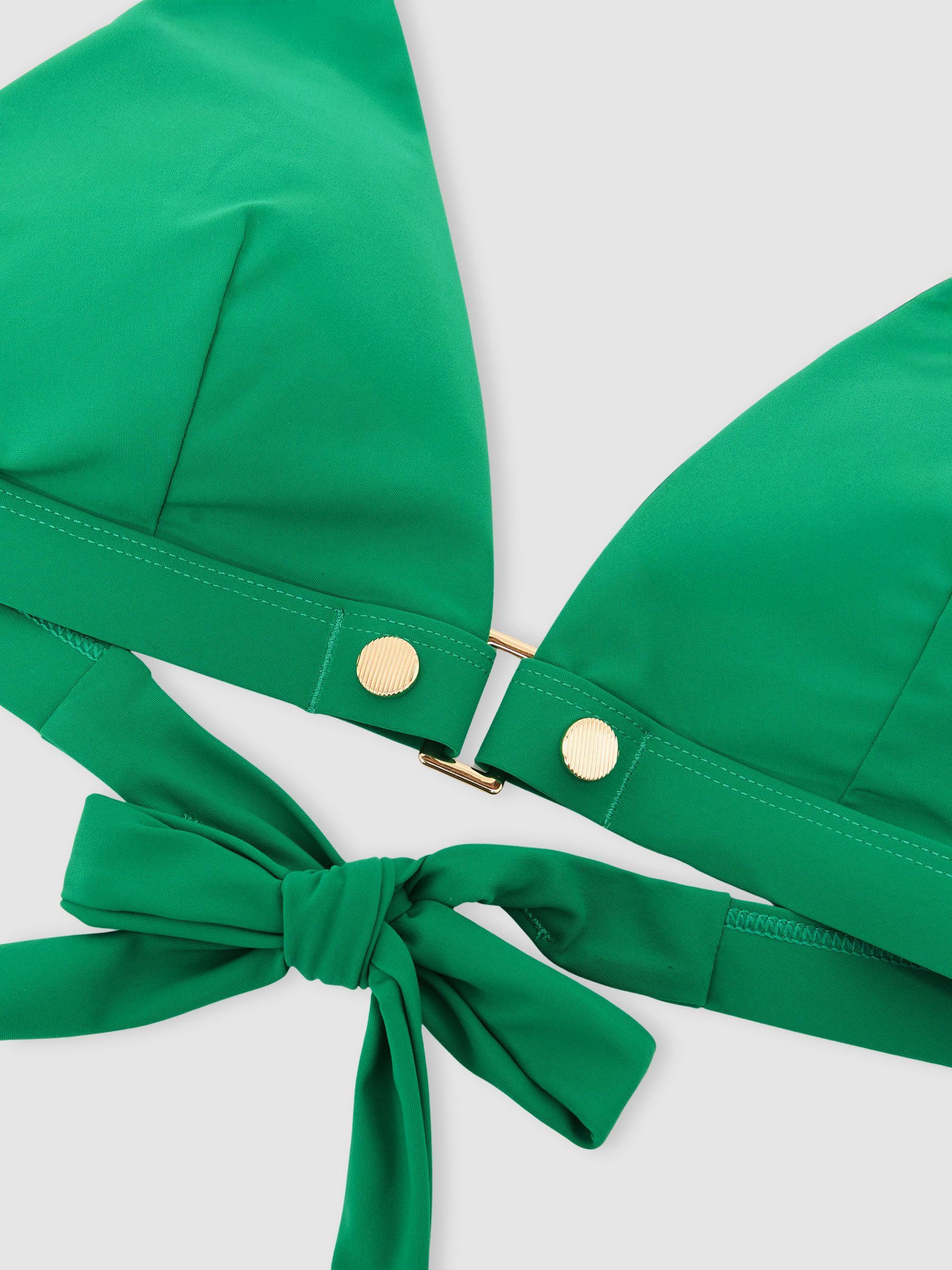 Triangle Stud-Detail Bikini Top in Green - Image 6 of 6