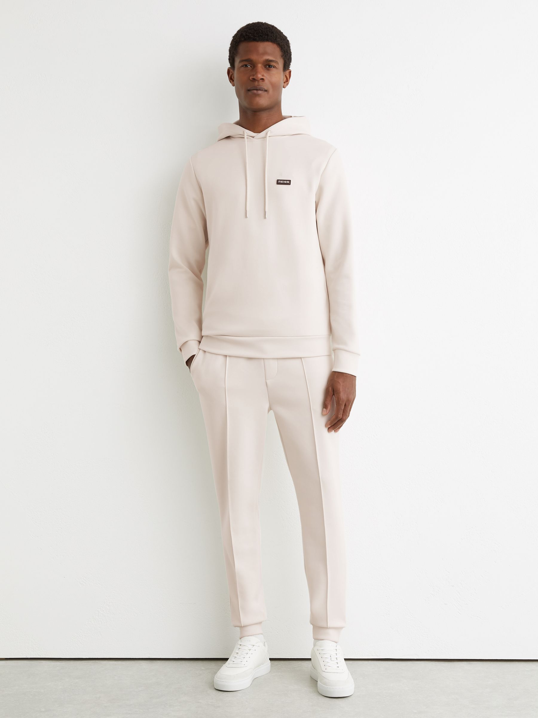 Premium Interlock-Jersey Logo Hoodie in Off White - image 4