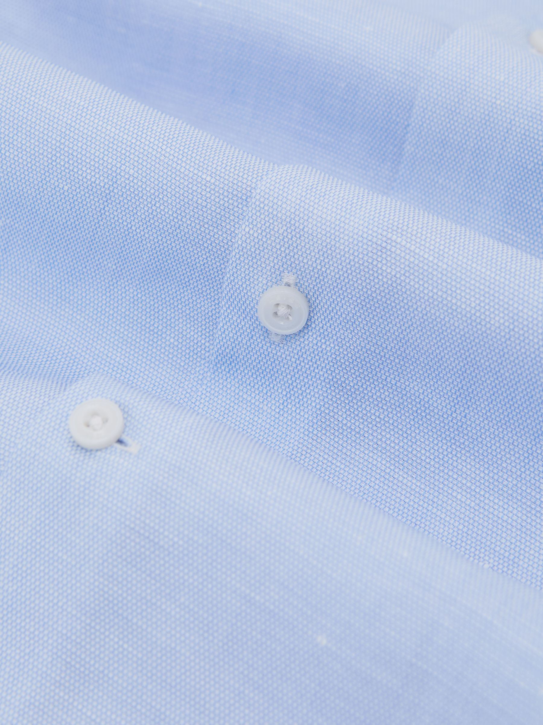 Lyocell-Linen Button-Through Shirt Regular-Fit in Soft Blue - image 2